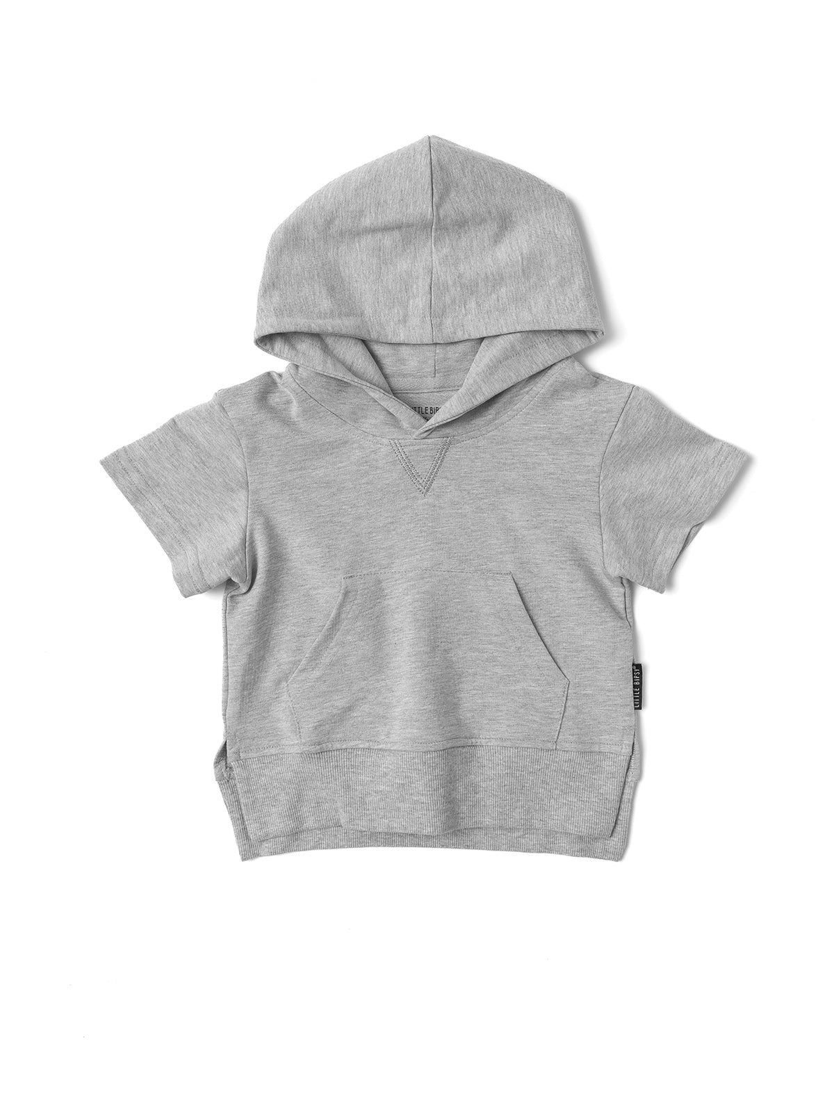 Baby Short Sleeve Hoodie - Grey - Little Bipsy