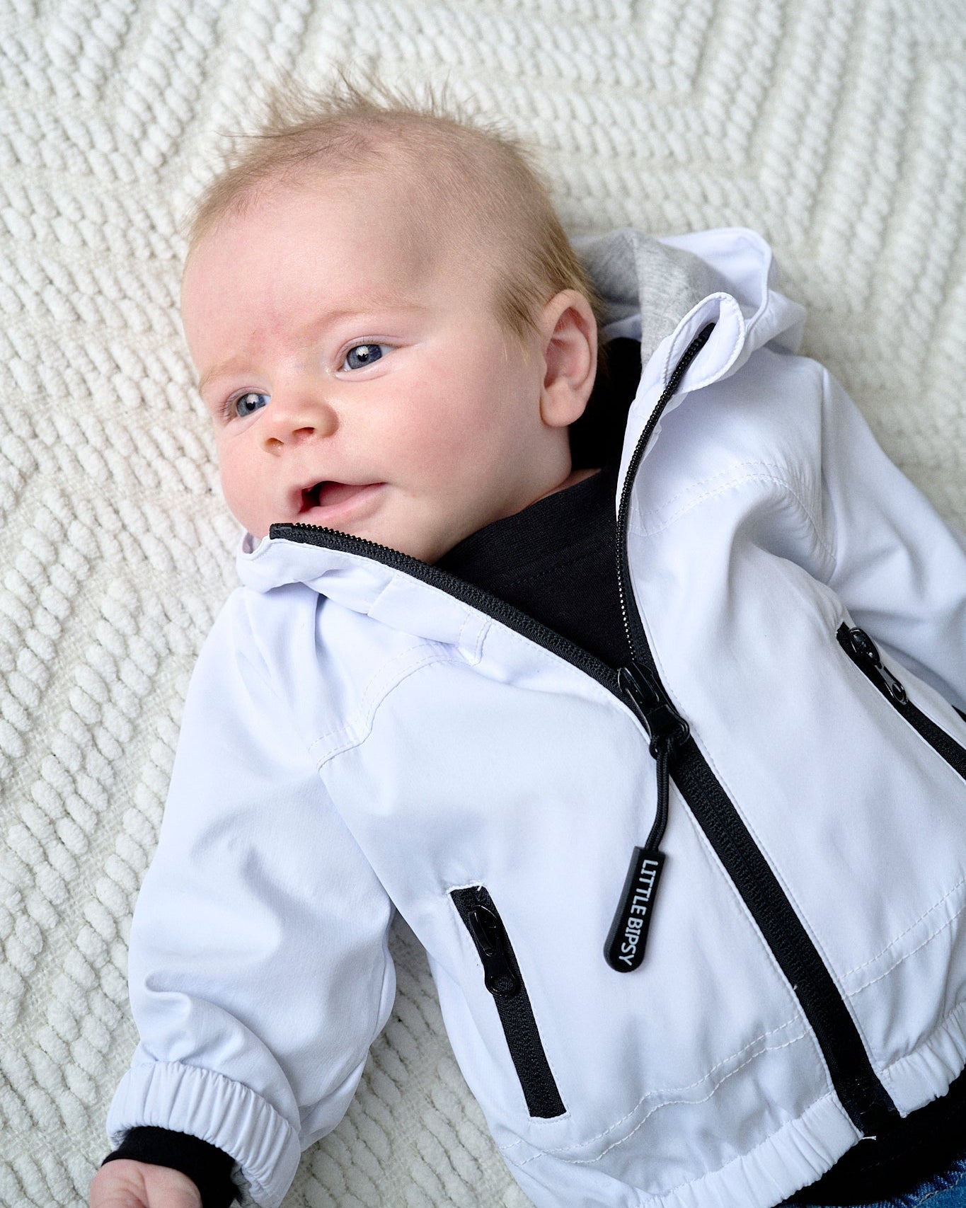 Baby Windbreaker - White - Little Bipsy