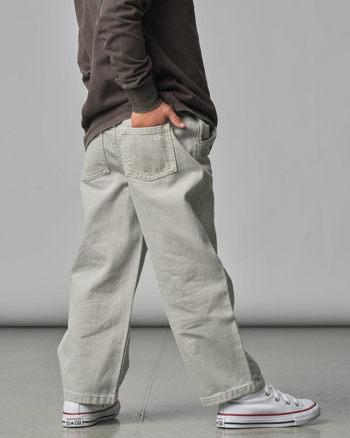 Baggy Jeans - Grey Wash - Little Bipsy