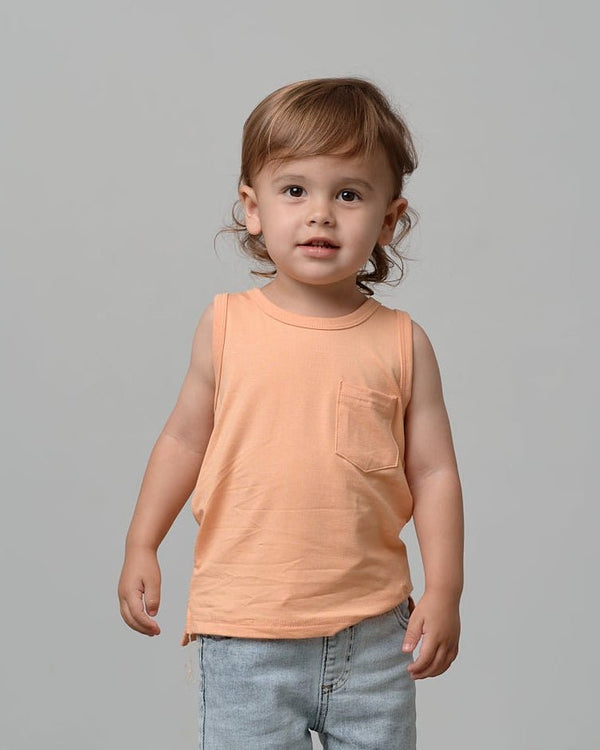 Bamboo Pocket Tank - Melon - Little Bipsy