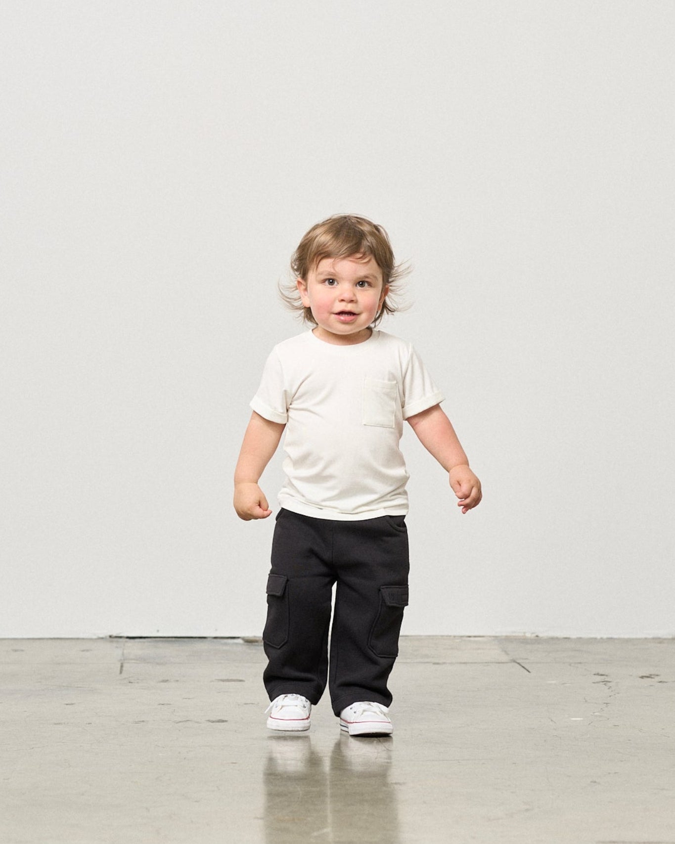 Bamboo Pocket Tee - Off White - Little Bipsy