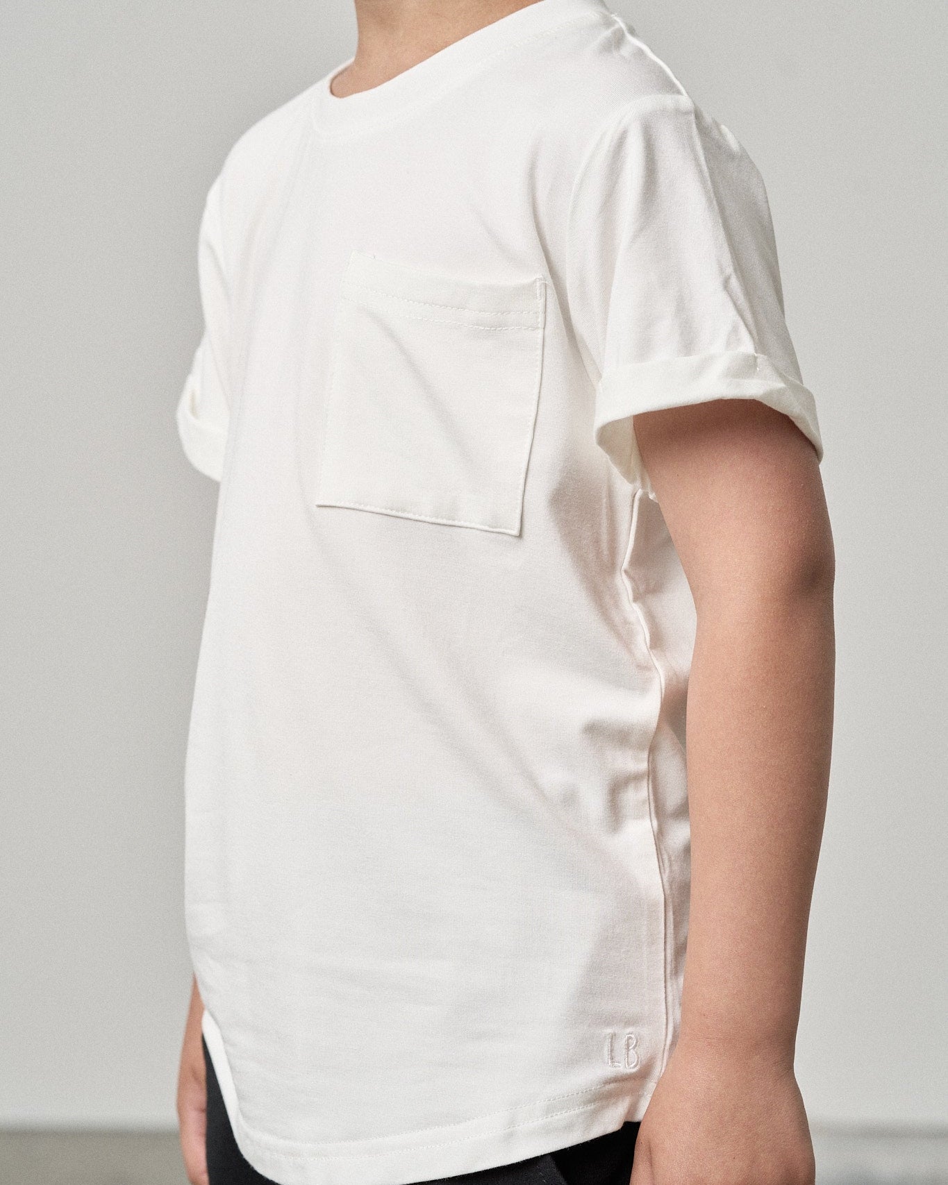 Bamboo Pocket Tee - Off White - Little Bipsy