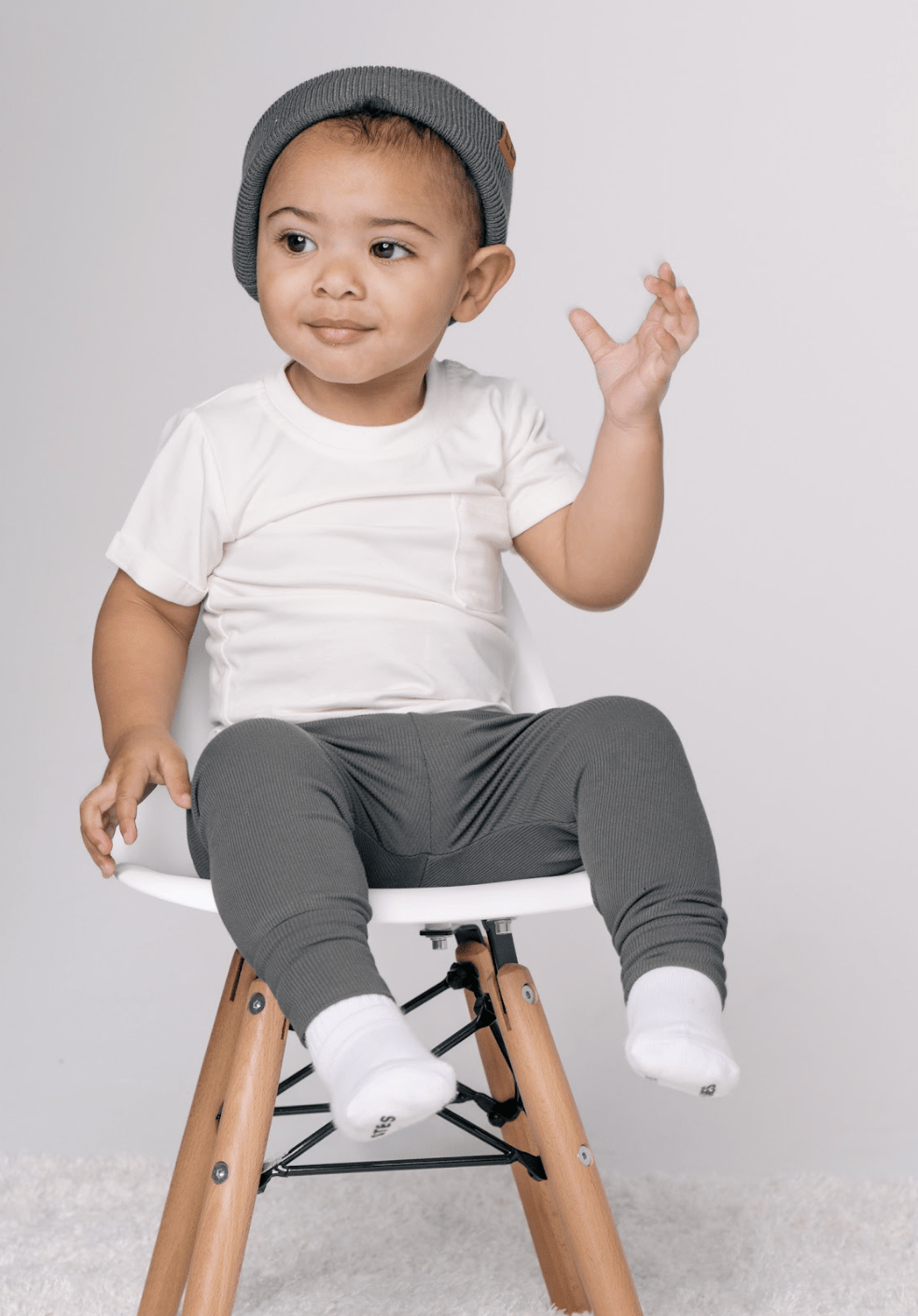 Bamboo Pocket Tee - Off White - Little Bipsy