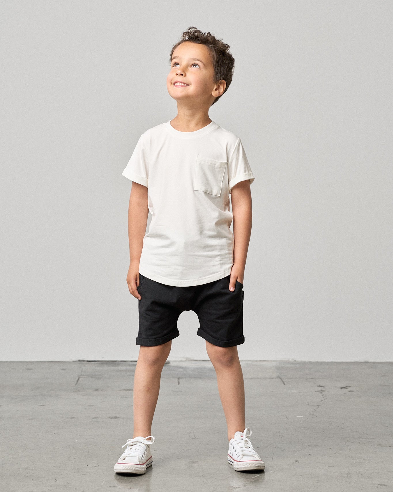 Bamboo Pocket Tee - Off White - Little Bipsy