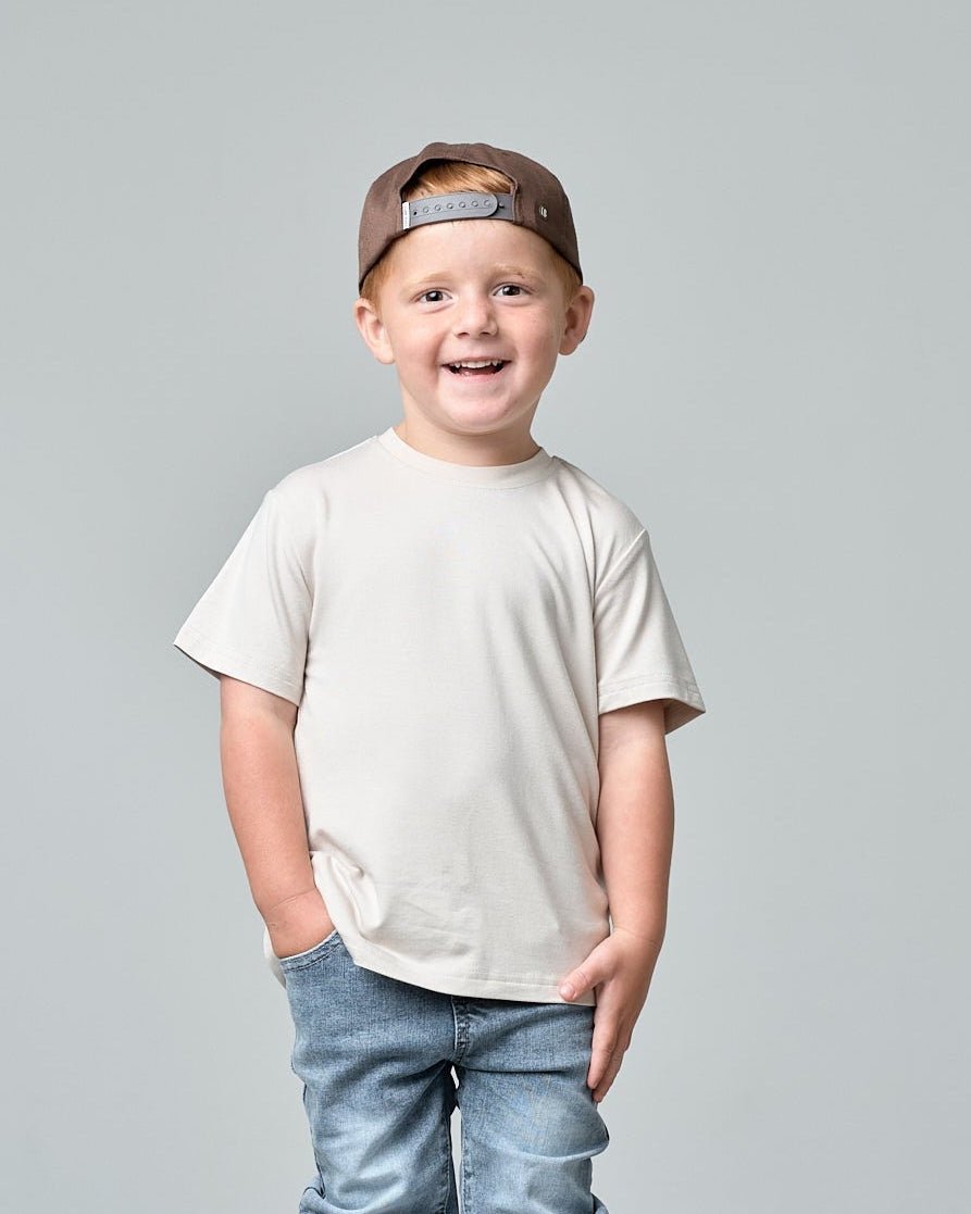 Bamboo Tee - Cream - Little Bipsy