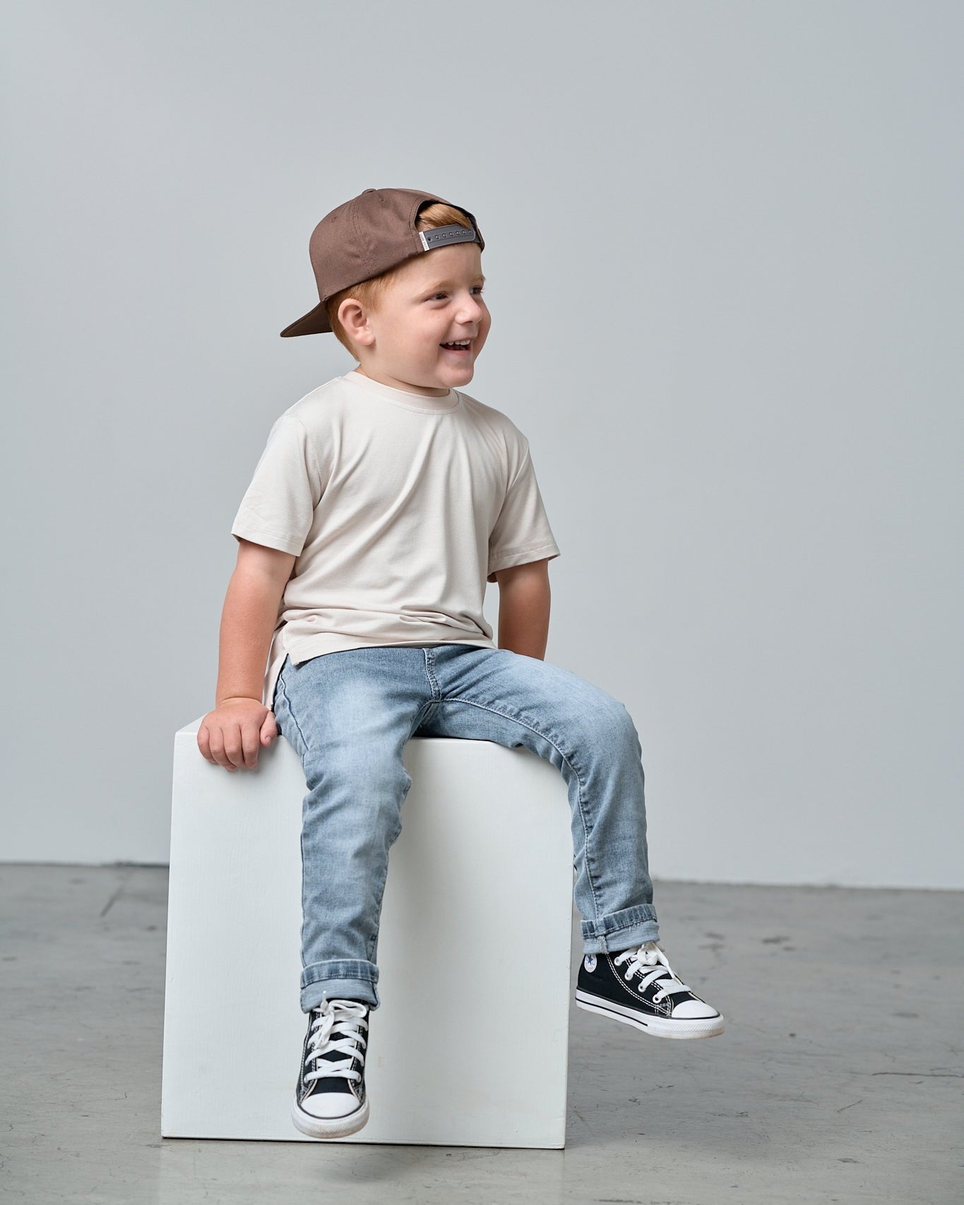 Bamboo Tee - Cream - Little Bipsy