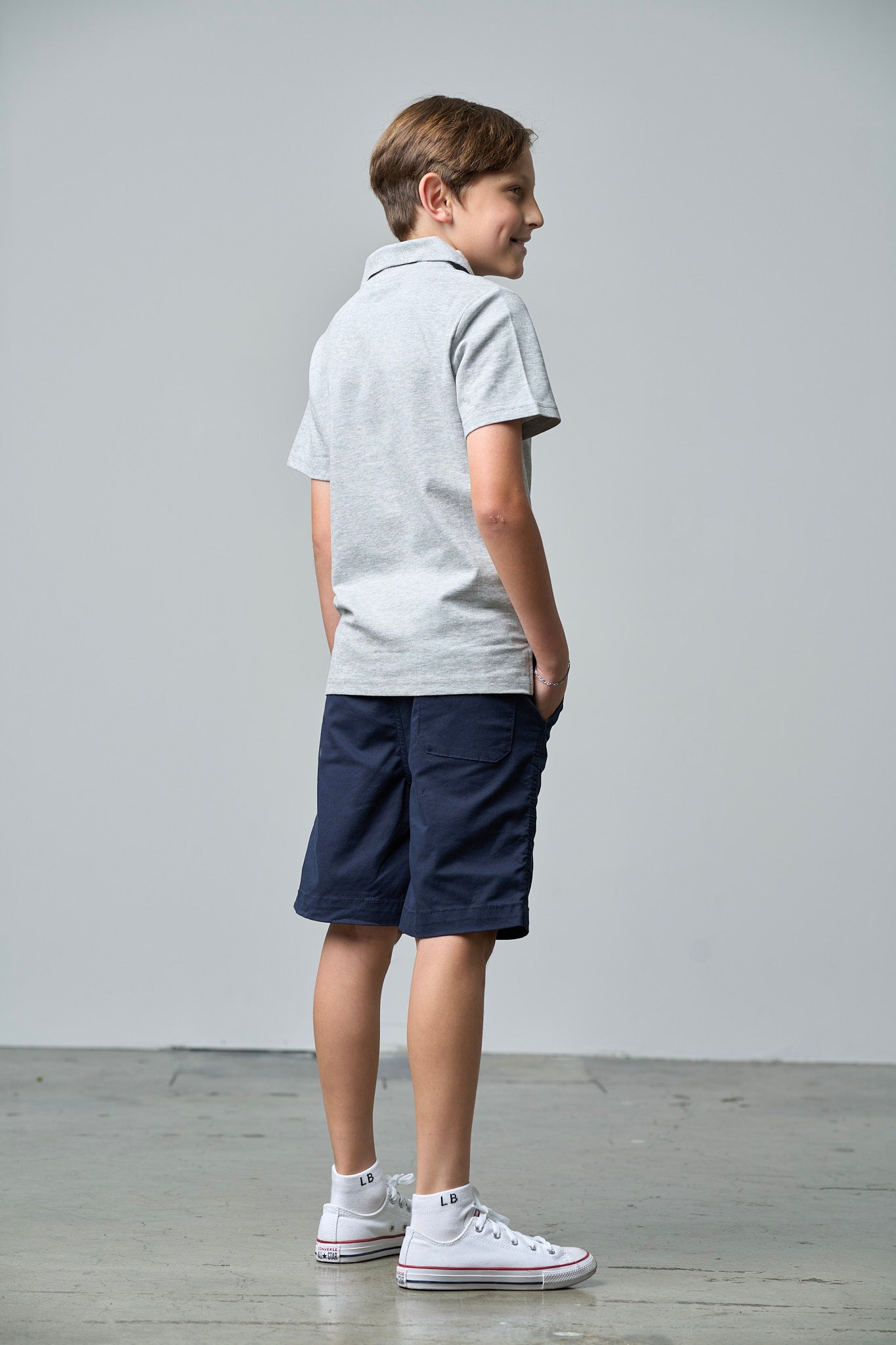 Boys Basic Chino Shorts - Navy Blue