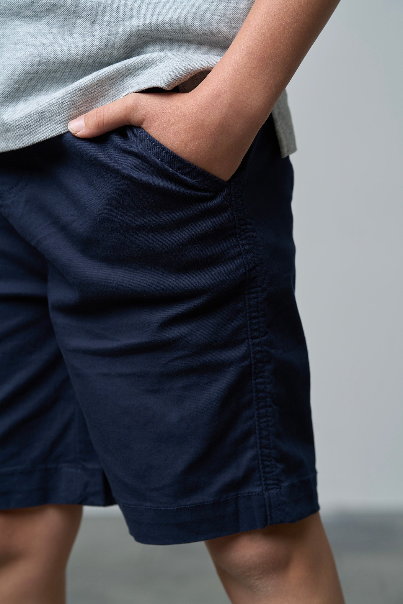 Boys Basic Chino Shorts - Navy Blue