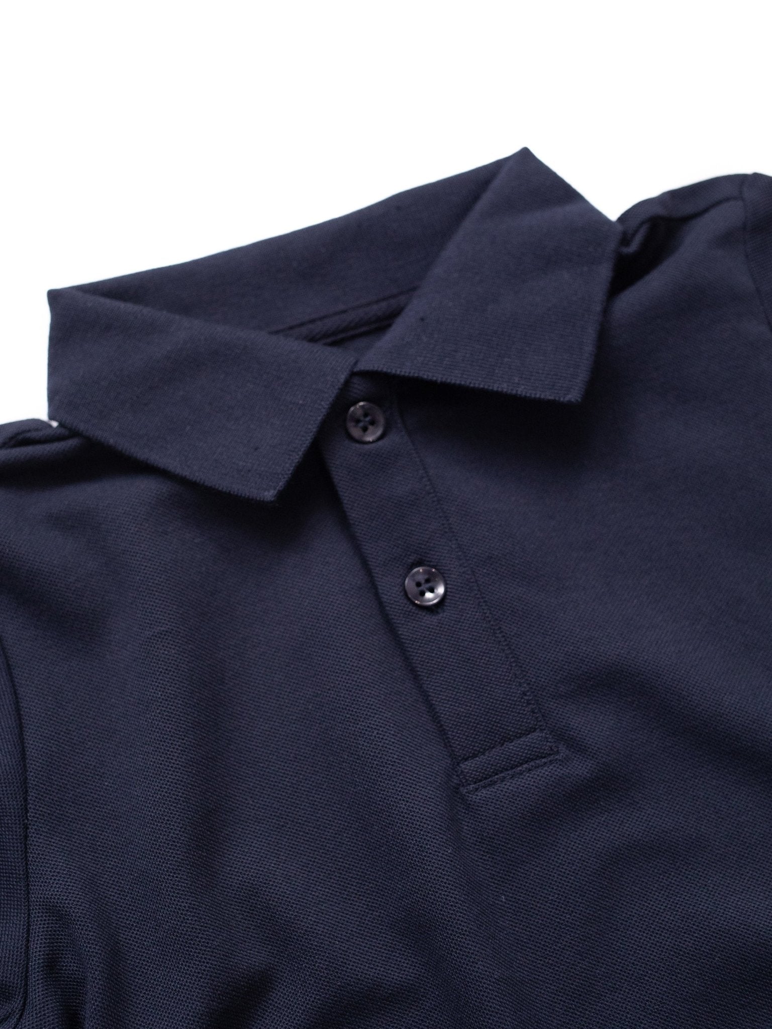 Basic Long Sleeve Polo Shirt - Navy - Little Bipsy