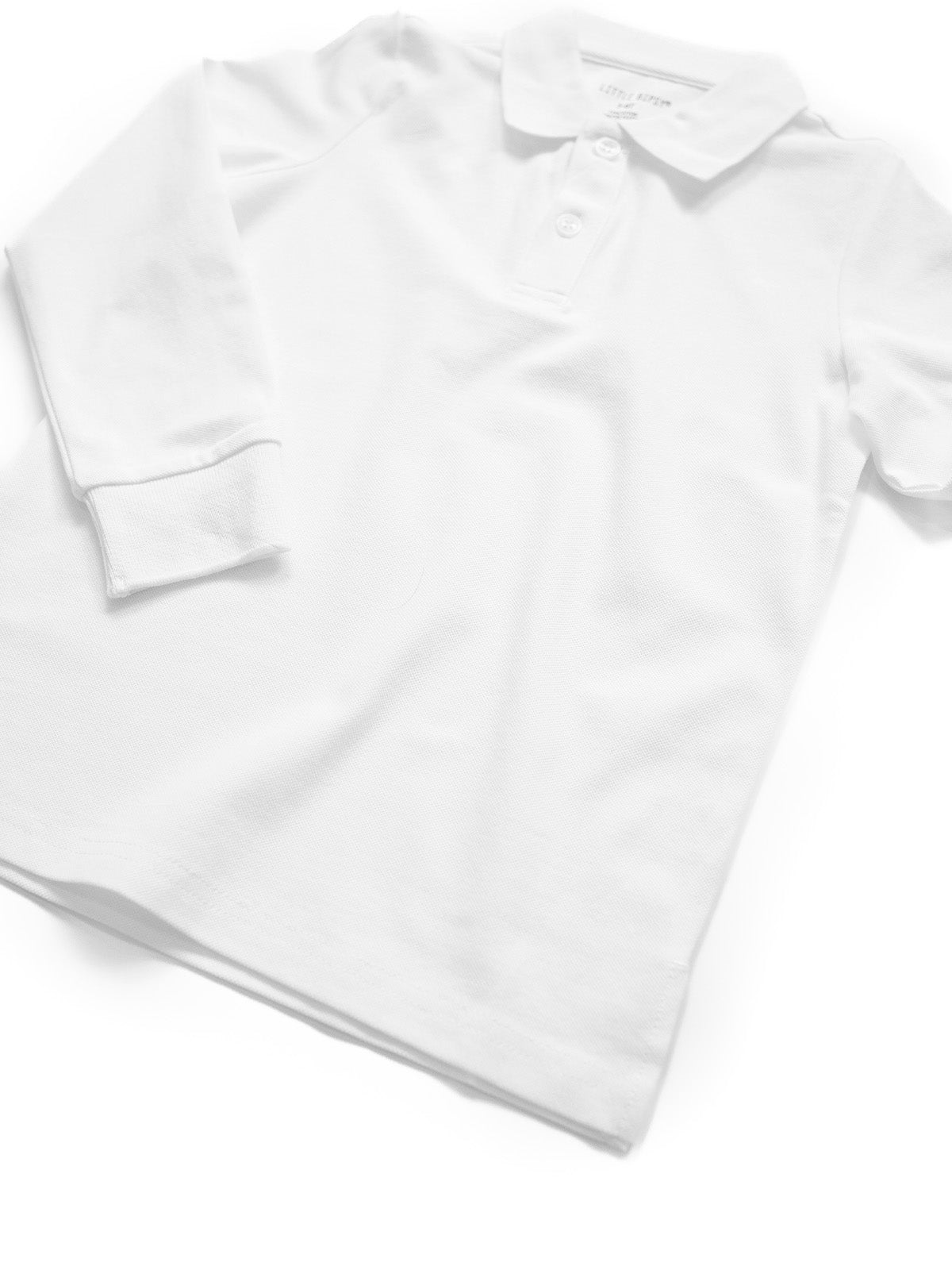 Basic Long Sleeve Polo Shirt - White - Little Bipsy