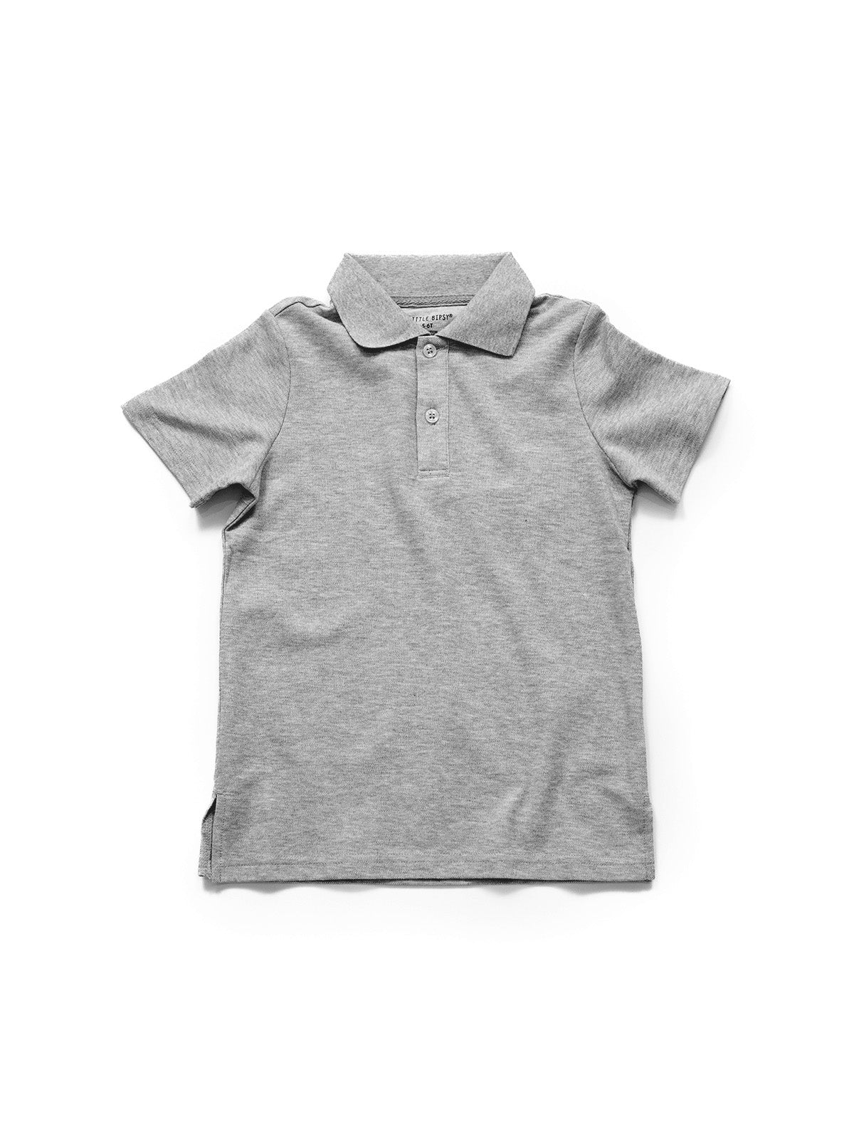 Basic Short Sleeve Polo Shirt - Grey - Little Bipsy