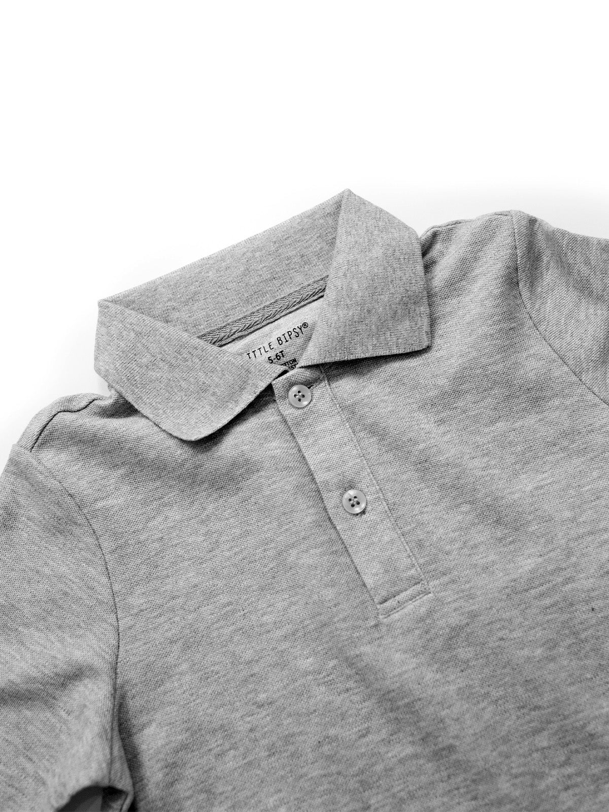 Basic Short Sleeve Polo Shirt - Grey - Little Bipsy