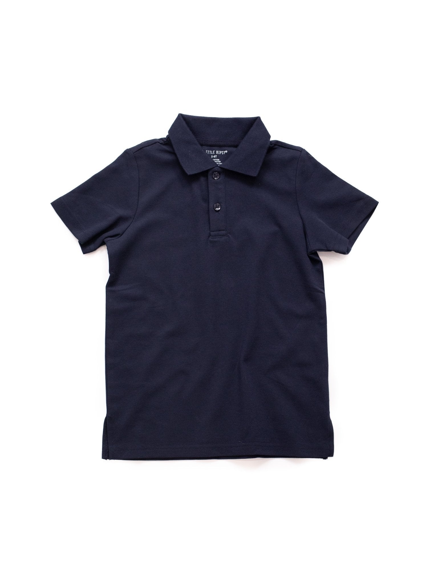 Basic Short Sleeve Polo Shirt - Navy - Little Bipsy