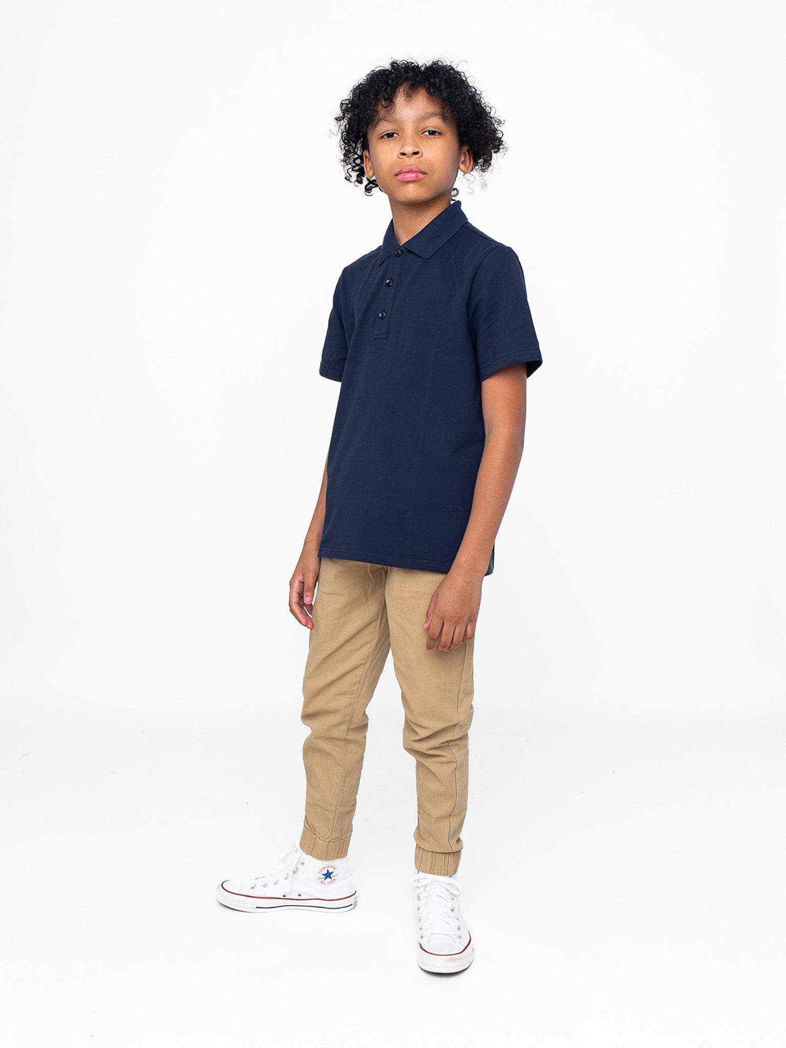Basic Short Sleeve Polo Shirt - Navy - Little Bipsy