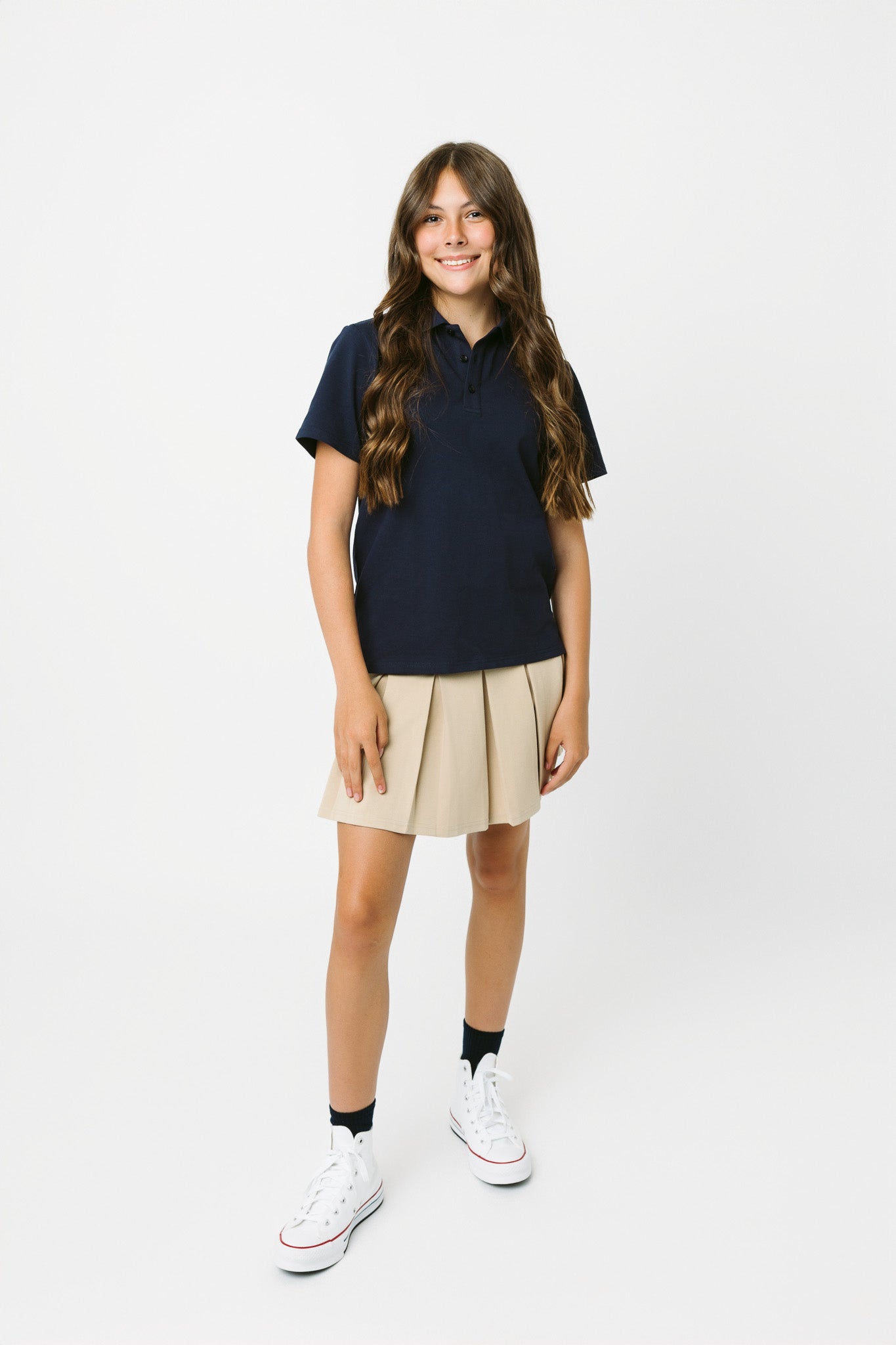 Basic Short Sleeve Polo Shirt - Navy - Little Bipsy