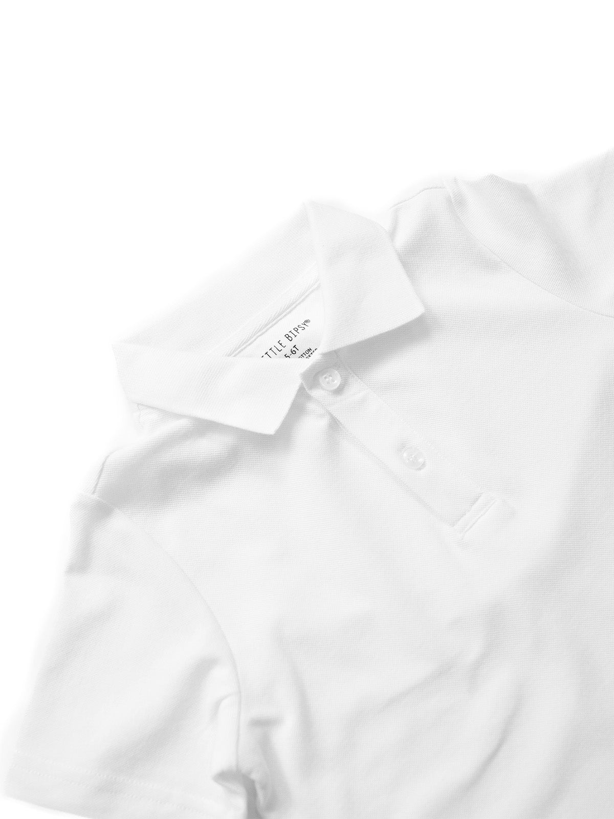 Basic Short Sleeve Polo Shirt - White - Little Bipsy