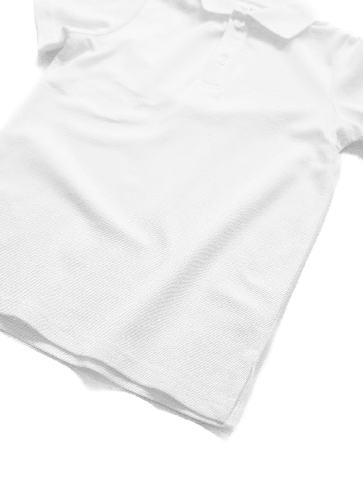 Basic Short Sleeve Polo Shirt - White - Little Bipsy