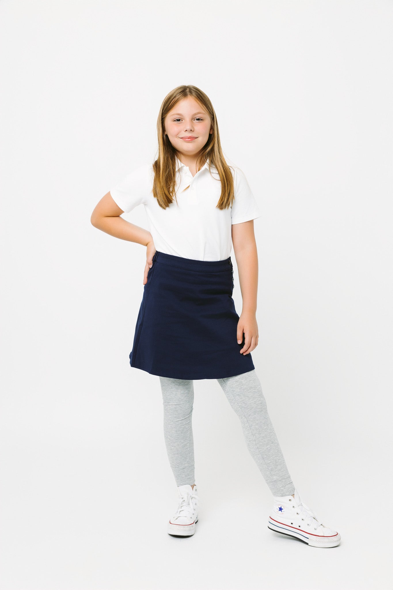 Basic Short Sleeve Polo Shirt - White - Little Bipsy