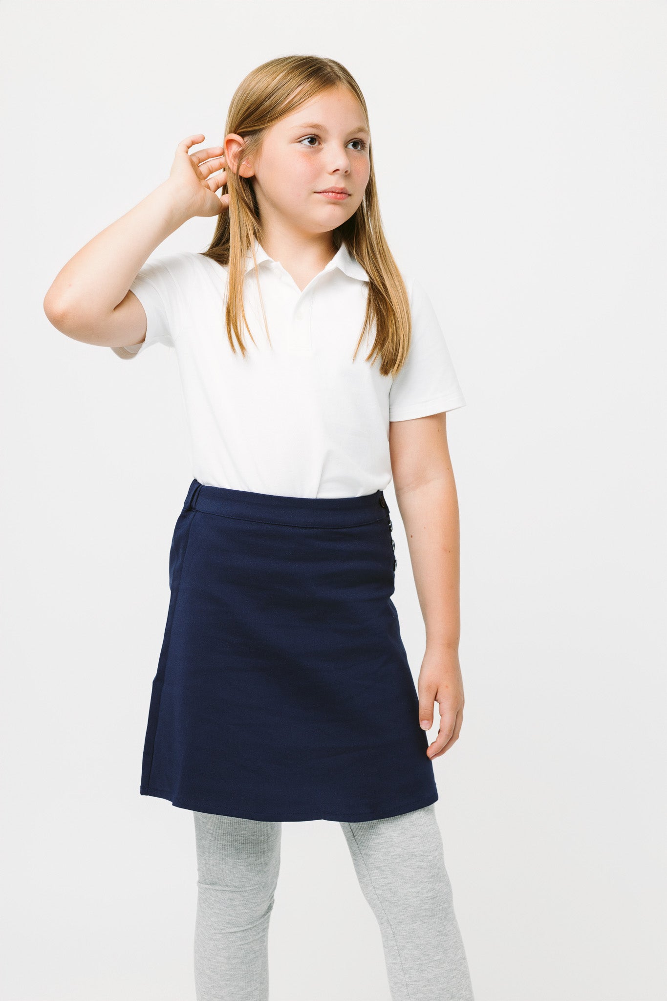 Basic Short Sleeve Polo Shirt - White - Little Bipsy