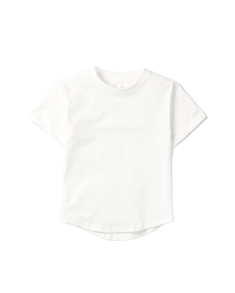 LITTLEBIG tee 白 Kids Plain Basic T-Shirt - White - Little Bipsy