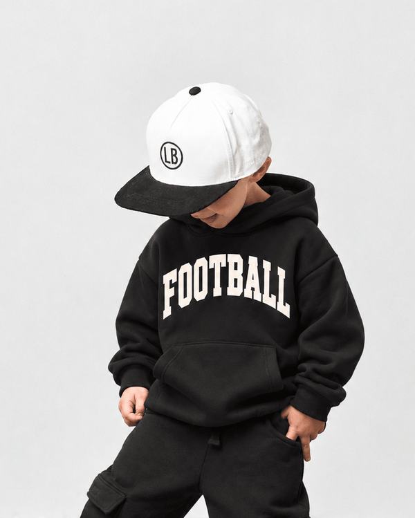 Black Elevated Hoodie - Football - Little Bipsy