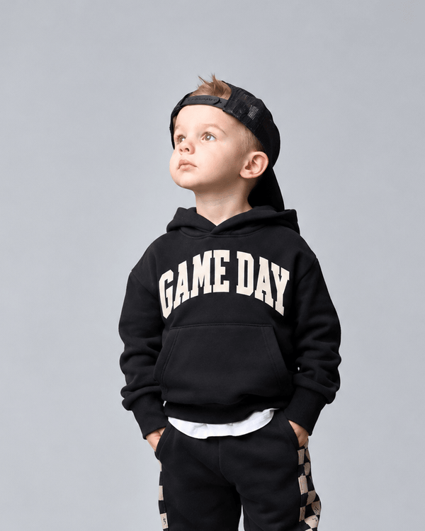 Black Elevated Hoodie - Game Day - Little Bipsy