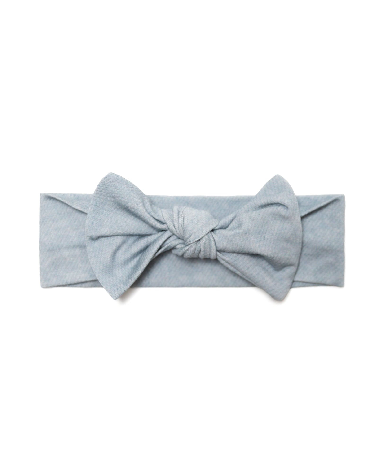 Light Blue Denim Print Headband Bow