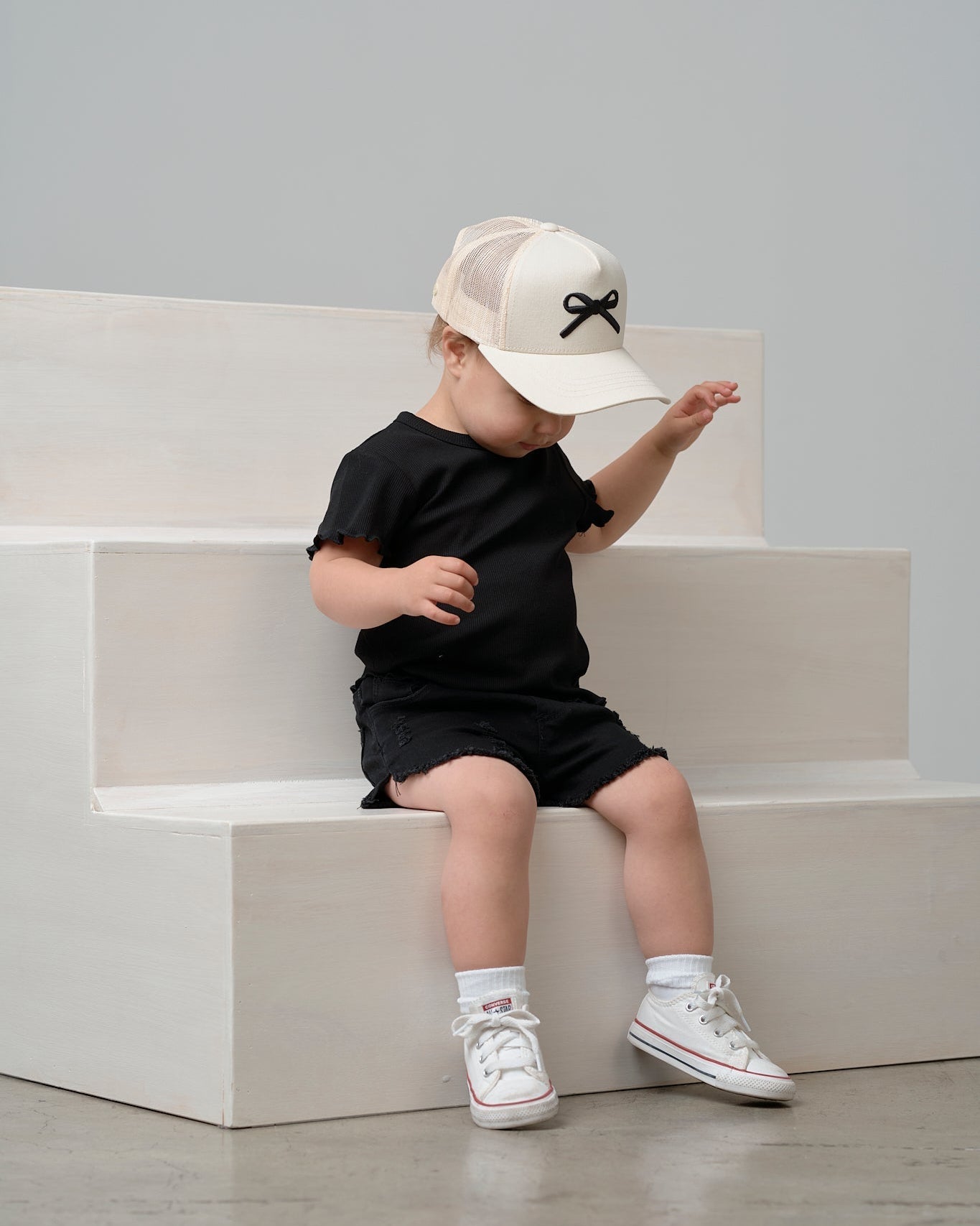Bow Baseball Hat - Vanilla - Little Bipsy