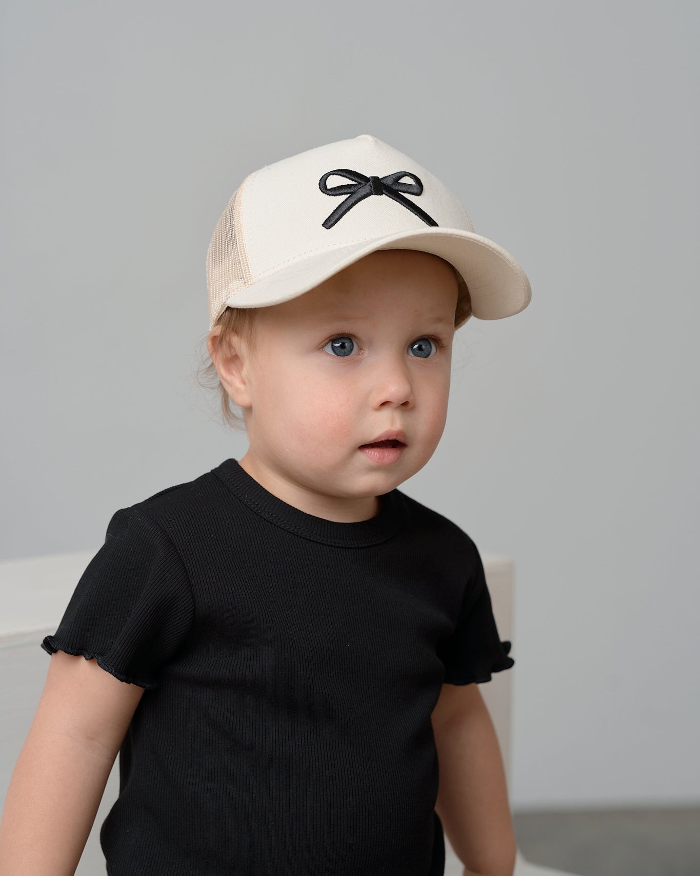 Bow Baseball Hat - Vanilla - Little Bipsy