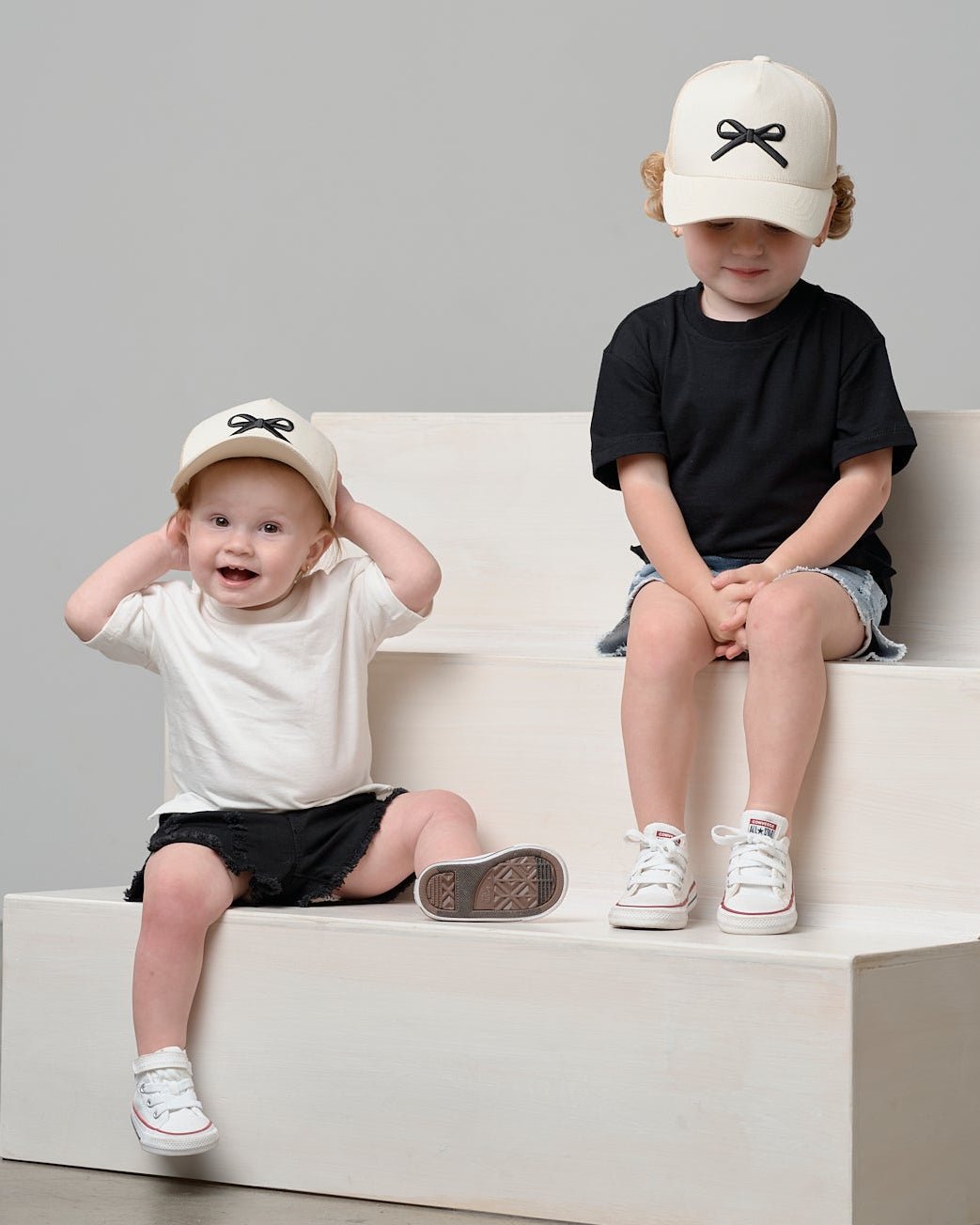 Bow Baseball Hat - Vanilla - Little Bipsy