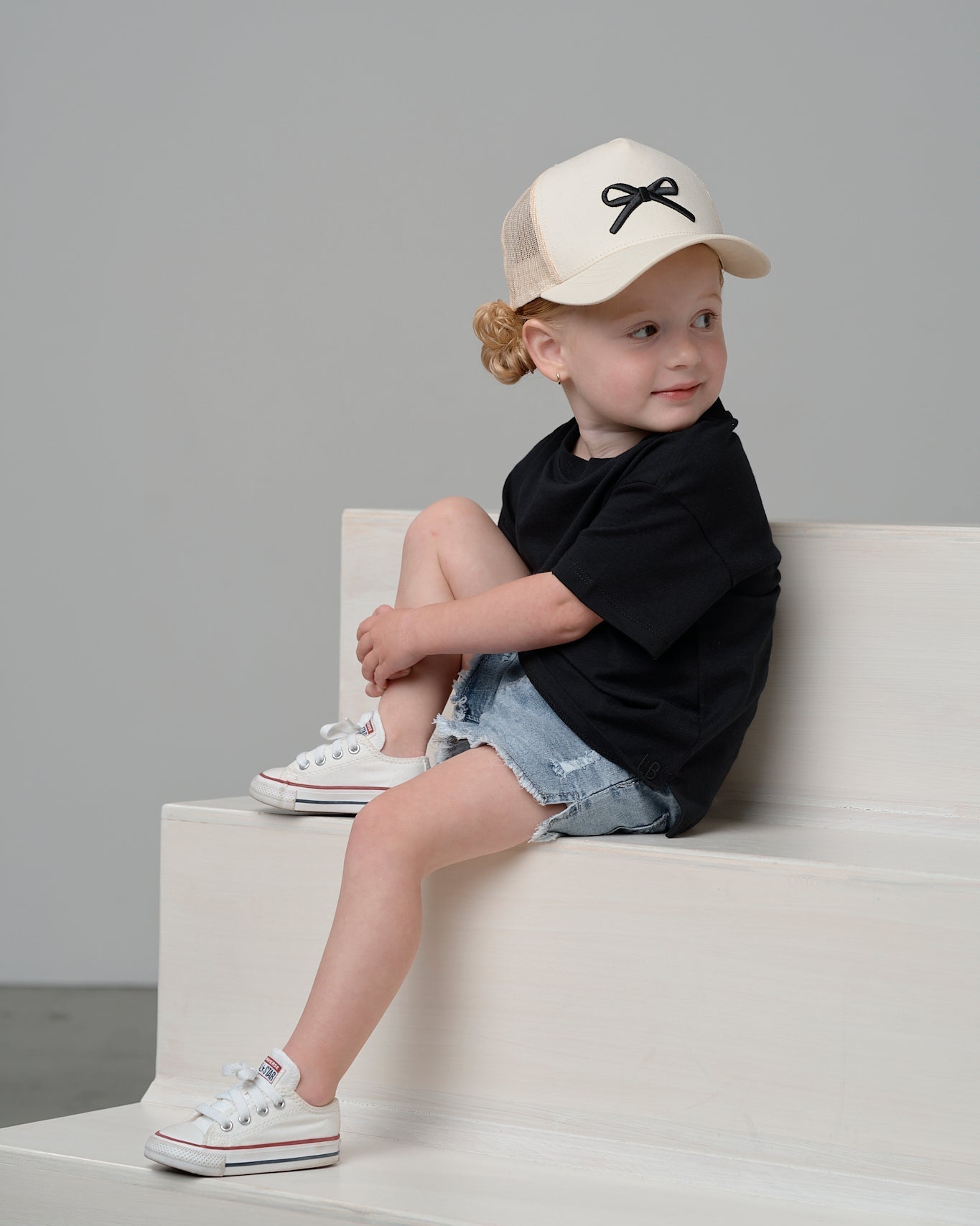 Bow Baseball Hat - Vanilla - Little Bipsy