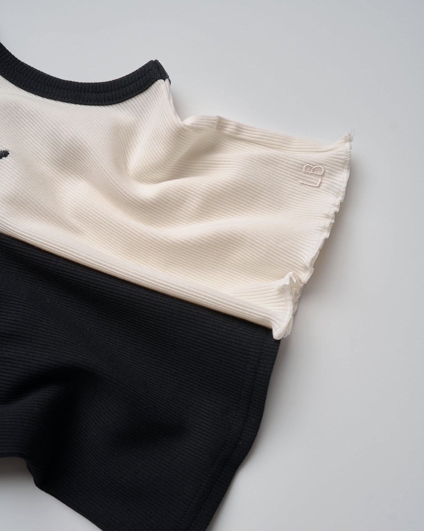 Bow Ribbed Tank - Vanilla - Little Bipsy