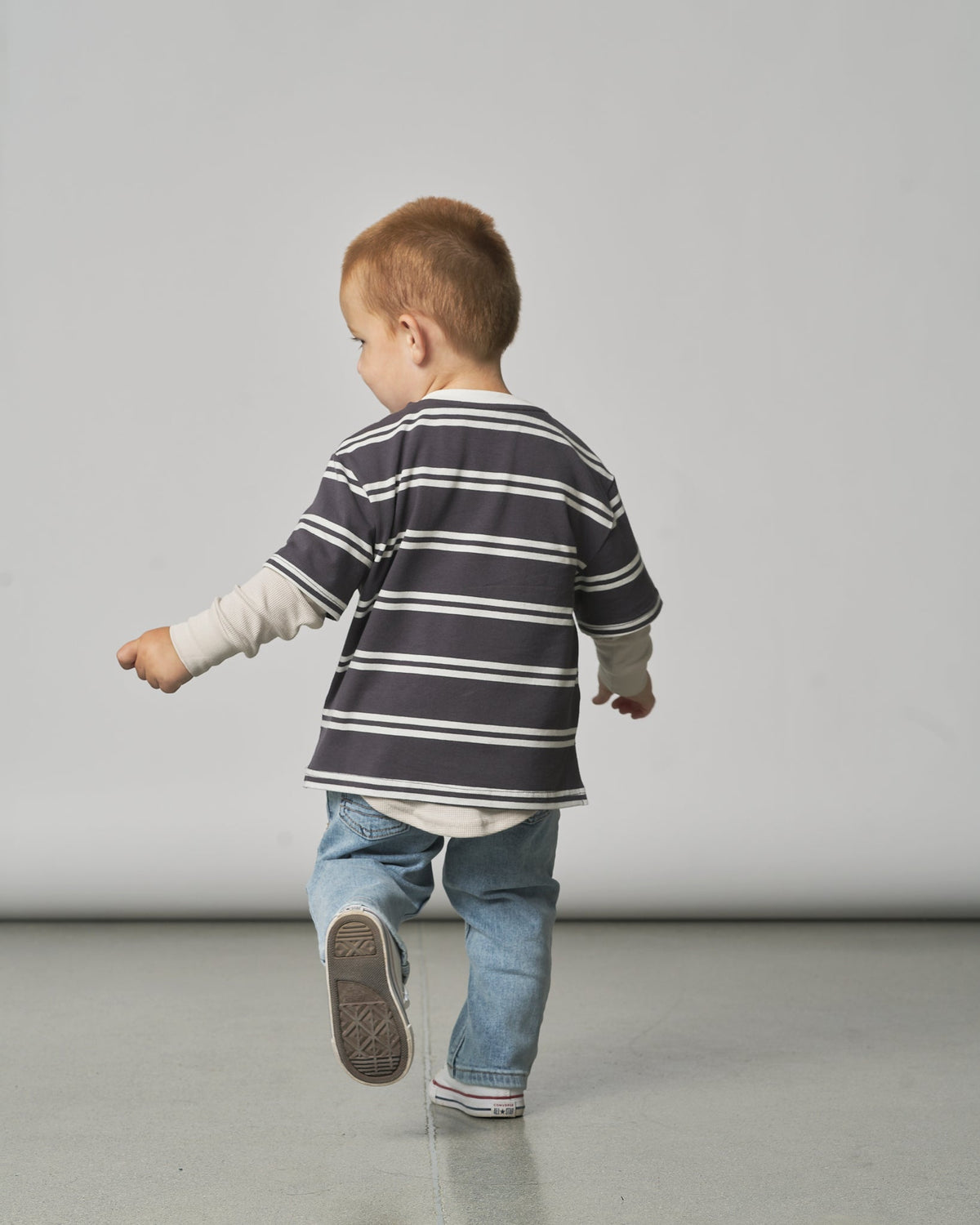 Boxy Tee - Iron Stripe - Little Bipsy