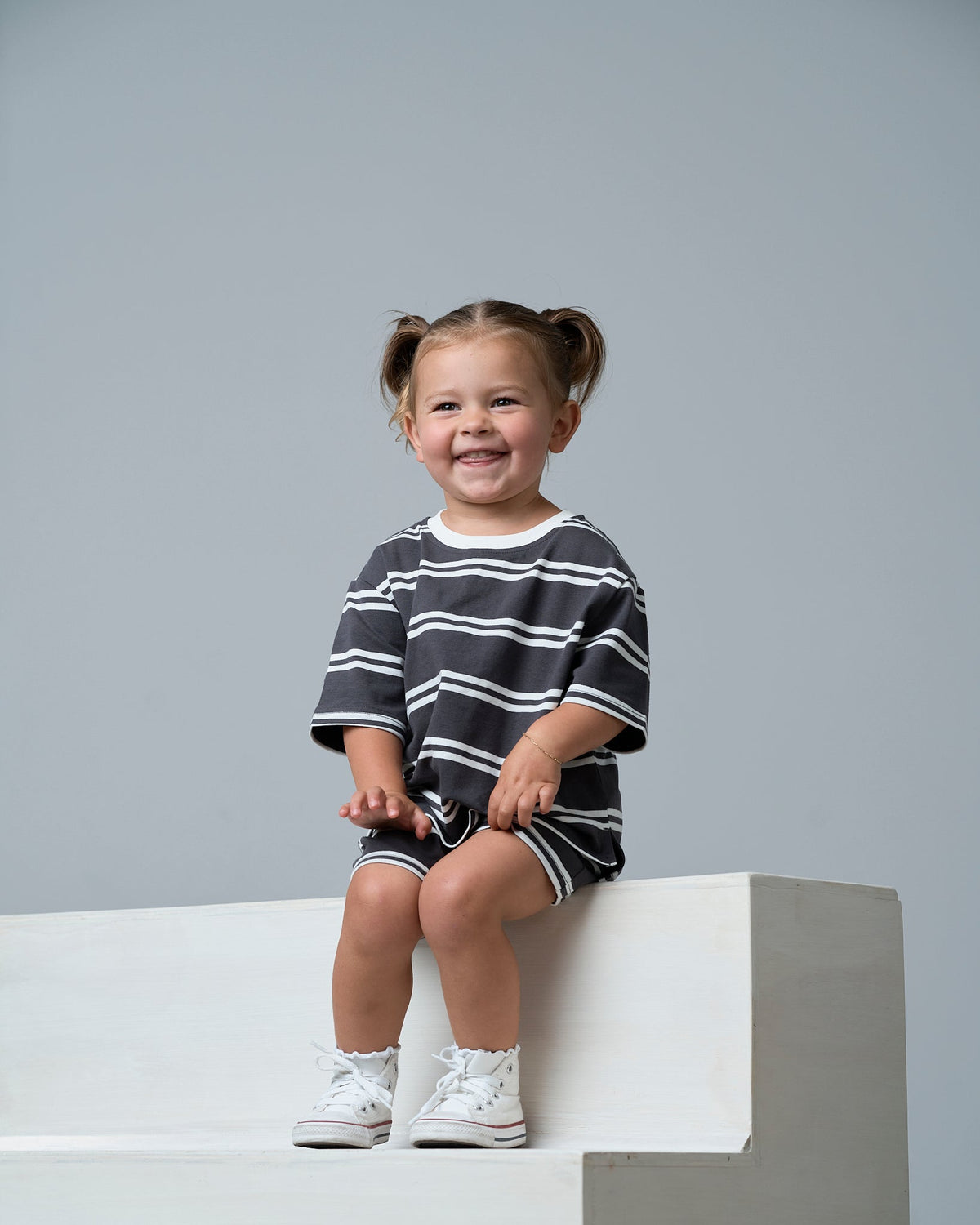 Boxy Tee - Iron Stripe - Little Bipsy