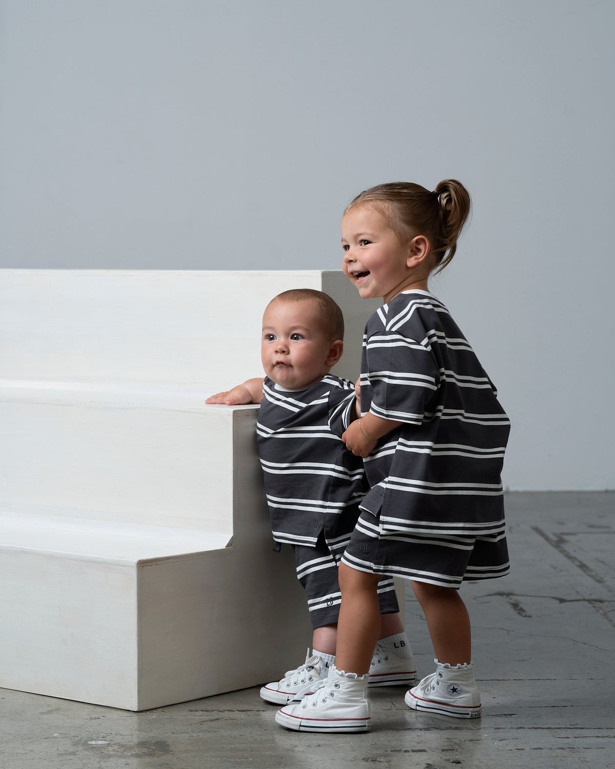 Boxy Tee - Iron Stripe - Little Bipsy