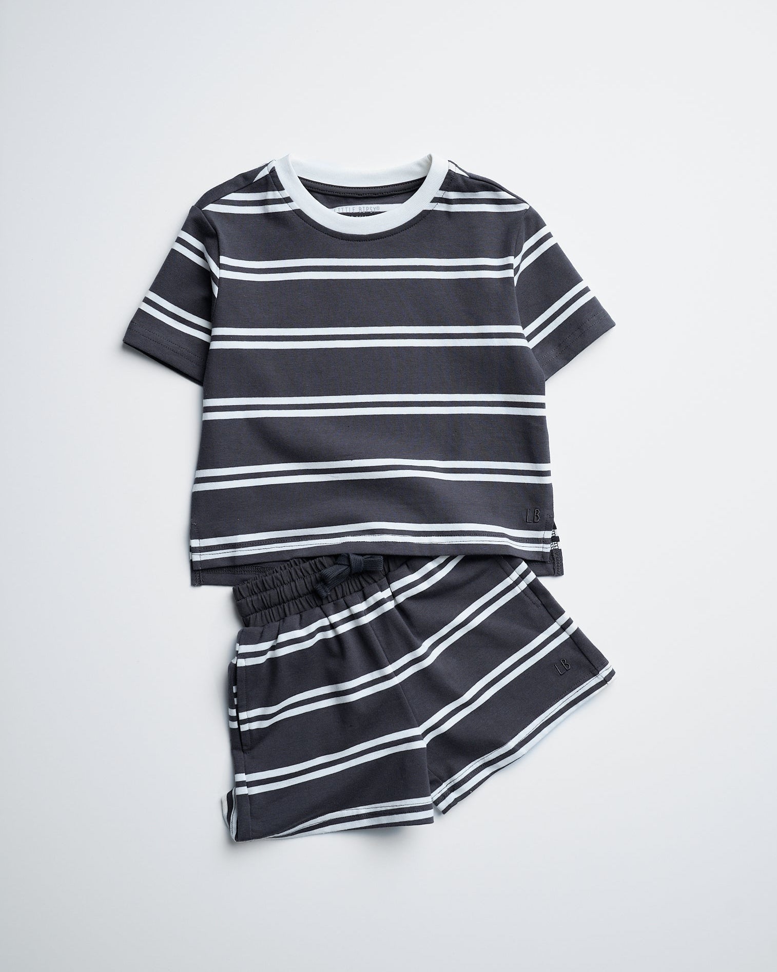 Boxy Tee - Iron Stripe - Little Bipsy