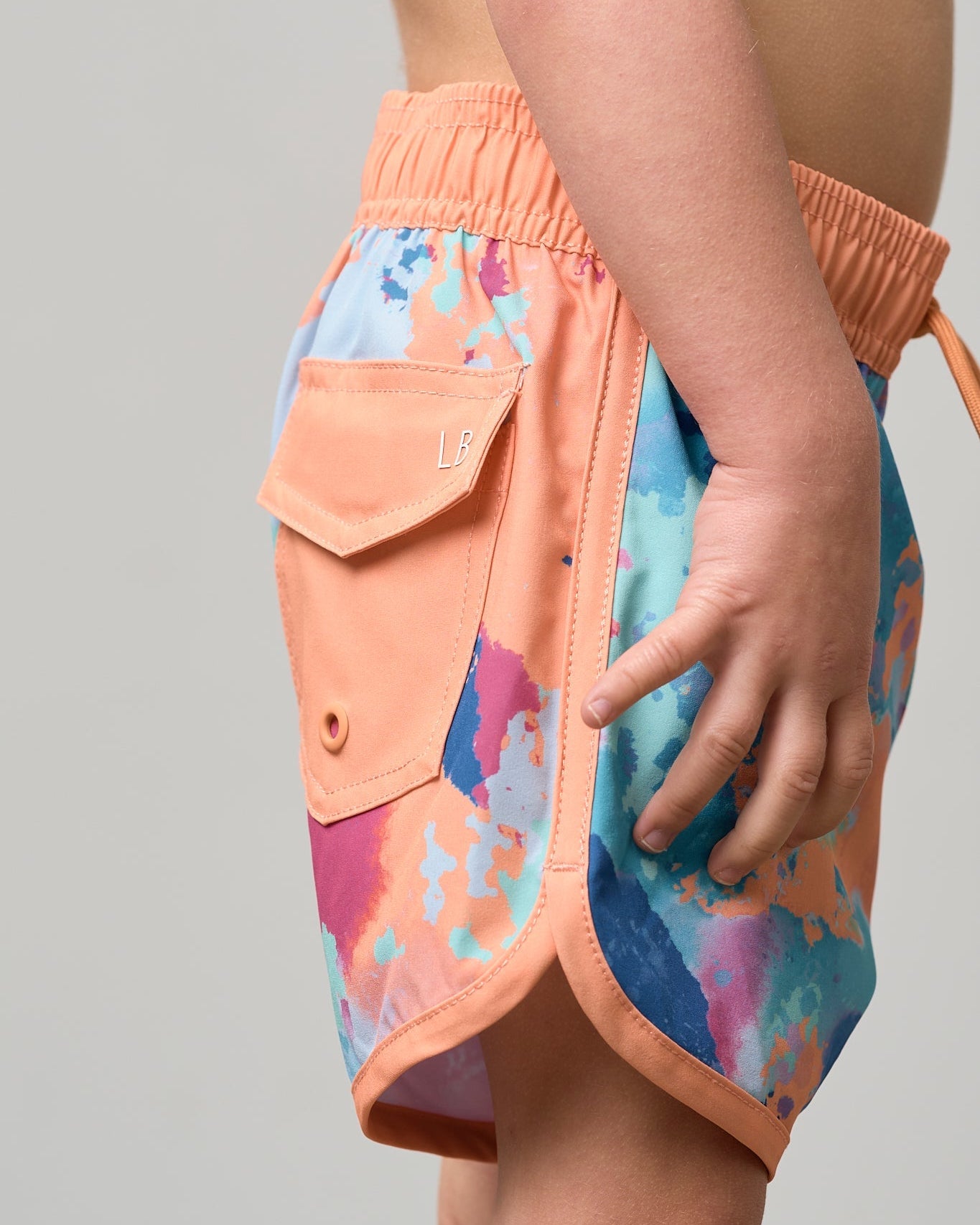 Boy's Swim Short - Melon Watercolor - Little Bipsy