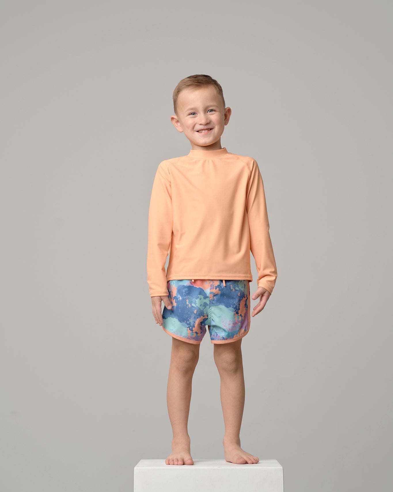 Boy's Swim Short - Melon Watercolor - Little Bipsy