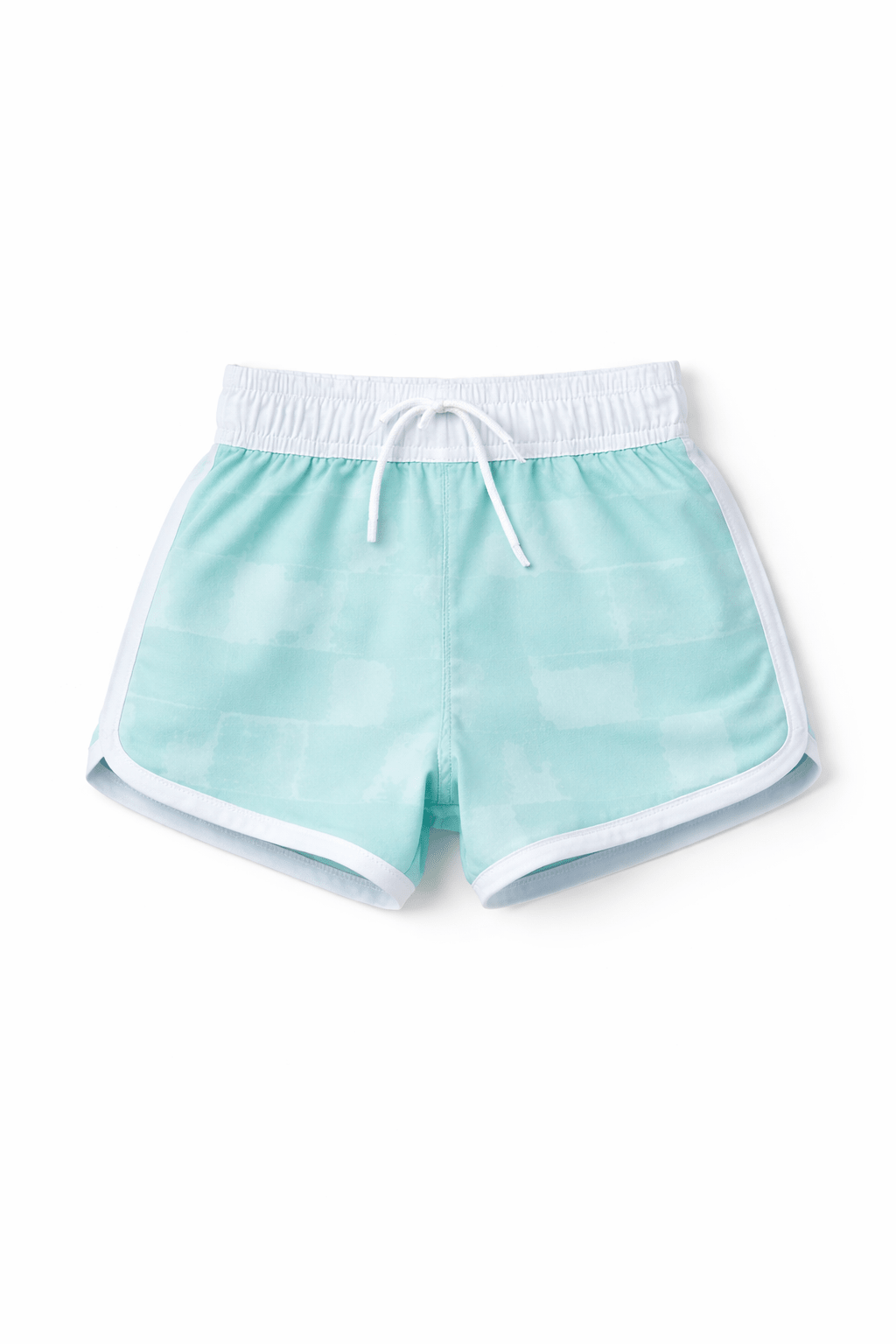 Boy's Swim Short - Mint Check - Little Bipsy