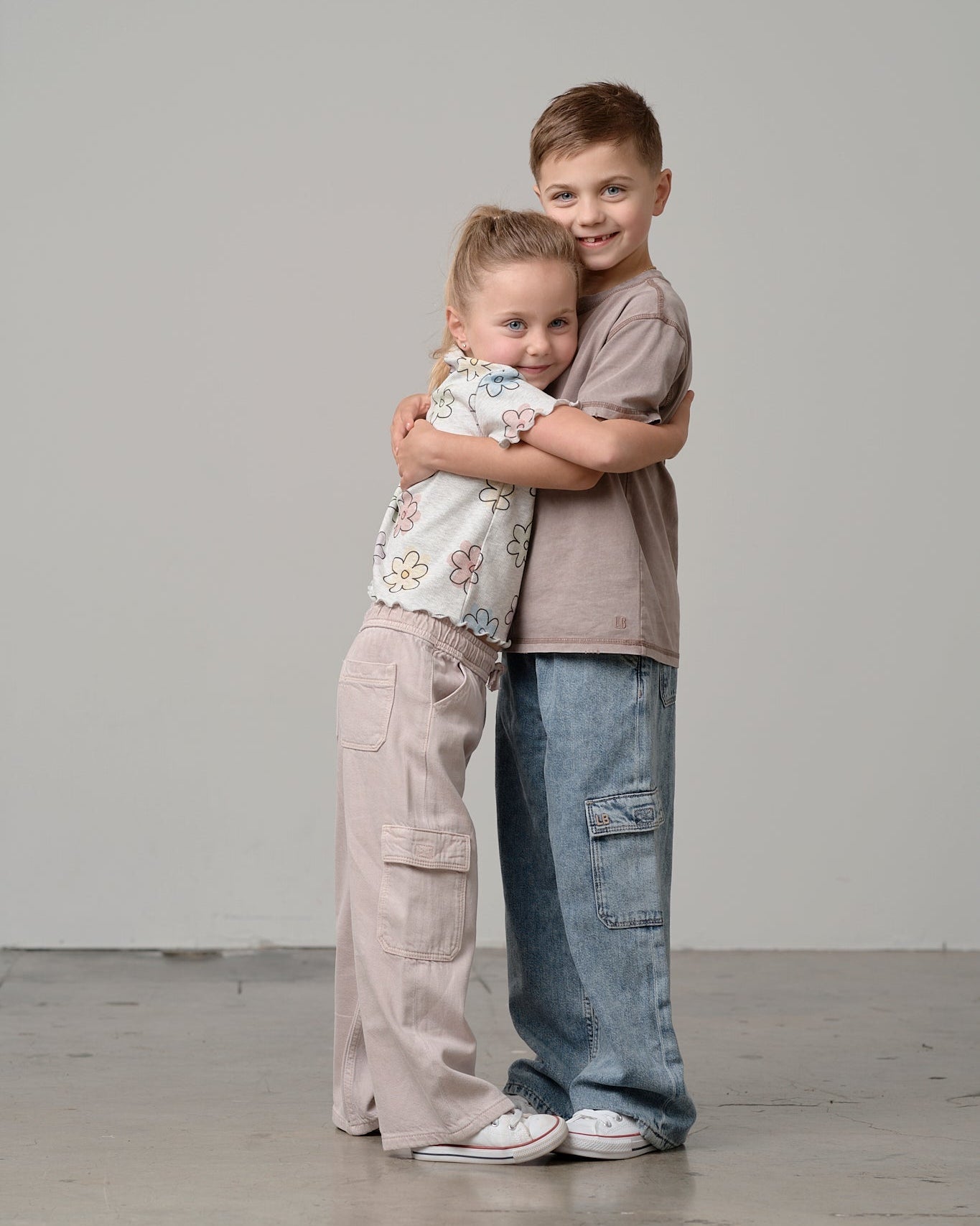 Cargo Denim Straight Leg - Purple Wash - Little Bipsy