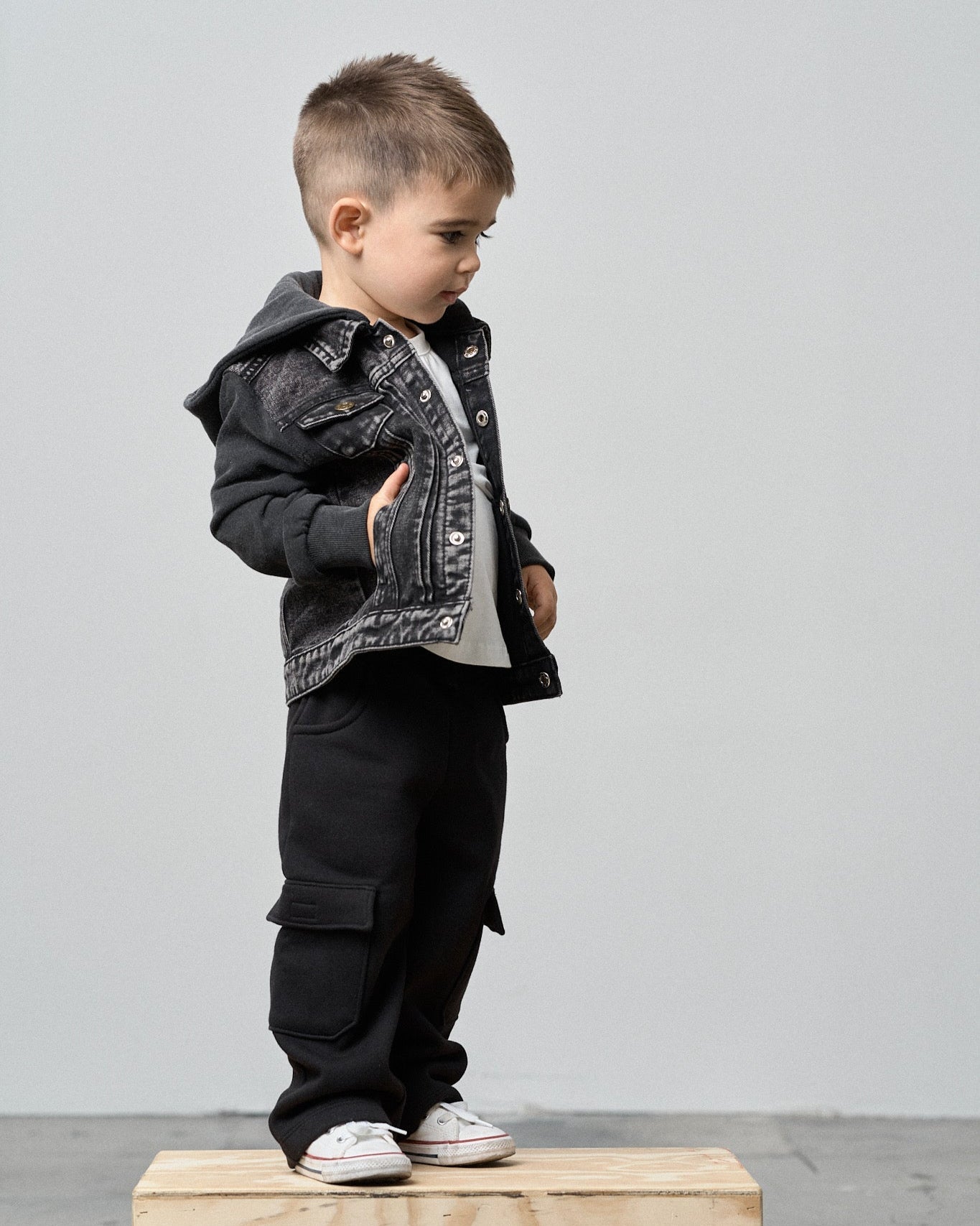 Cargo Sweatpant - Black - Little Bipsy