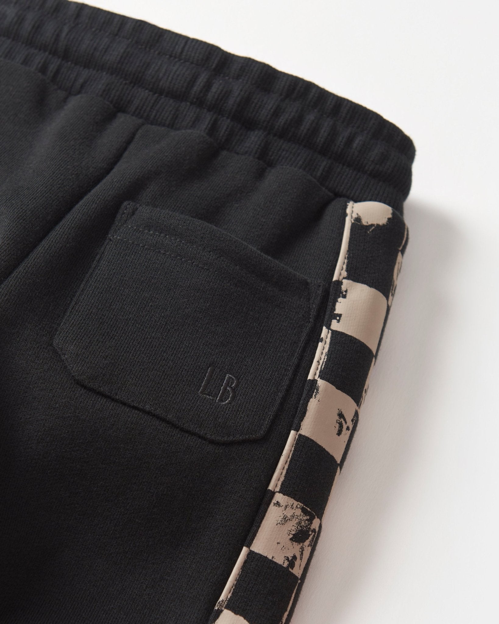Check Stripe Elevated Sweatpant - Black - Little Bipsy