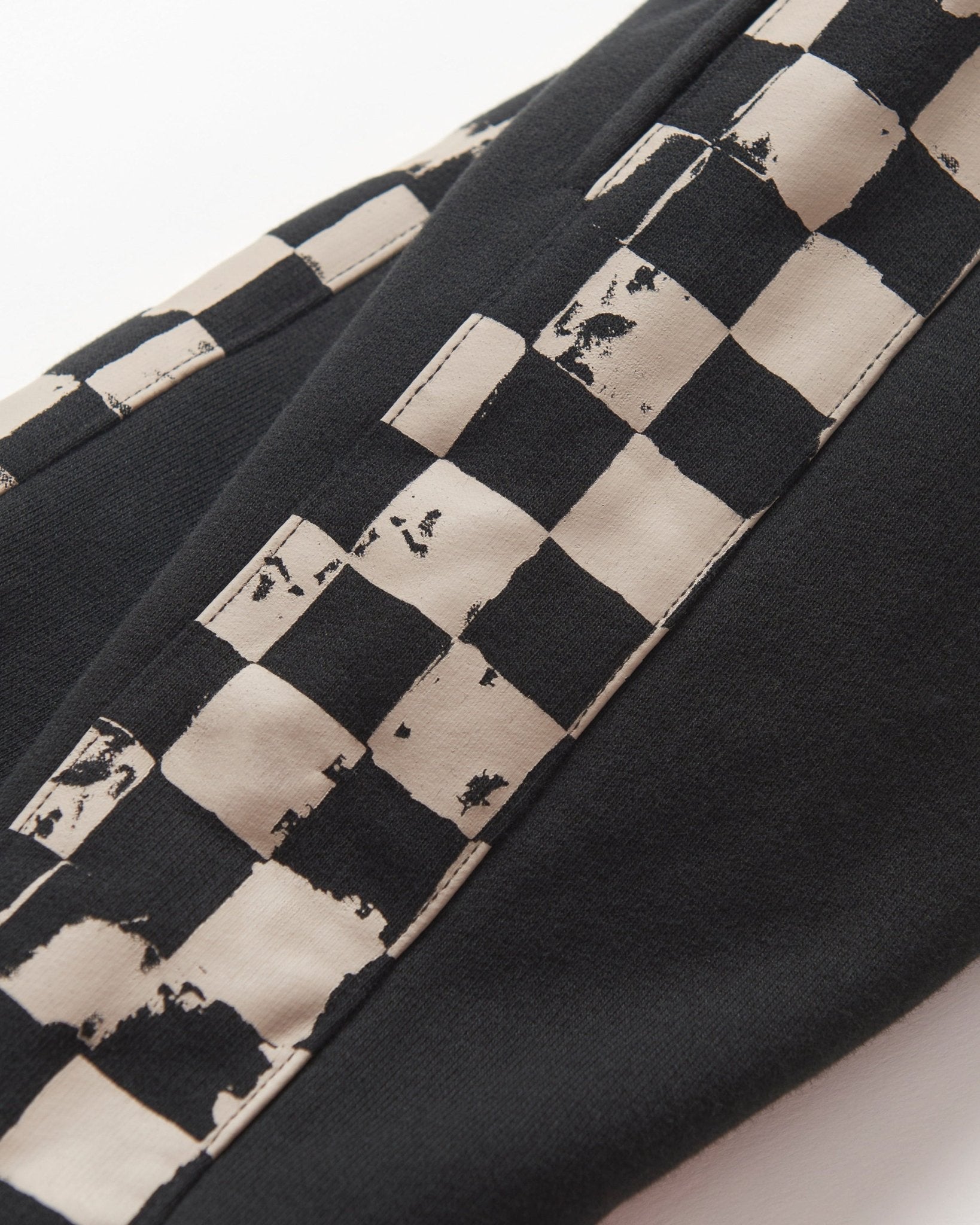 Check Stripe Elevated Sweatpant - Black - Little Bipsy