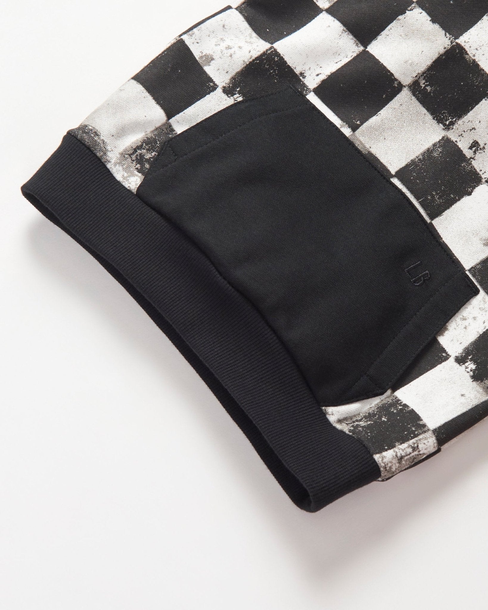 Checkered Hoodie - Black - Little Bipsy