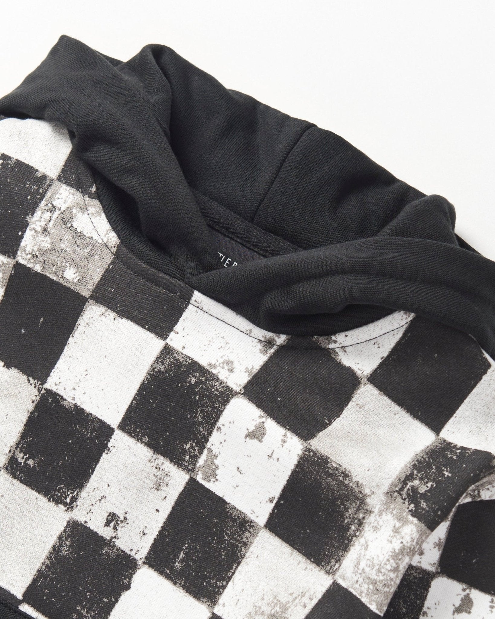 Checkered Hoodie - Black - Little Bipsy