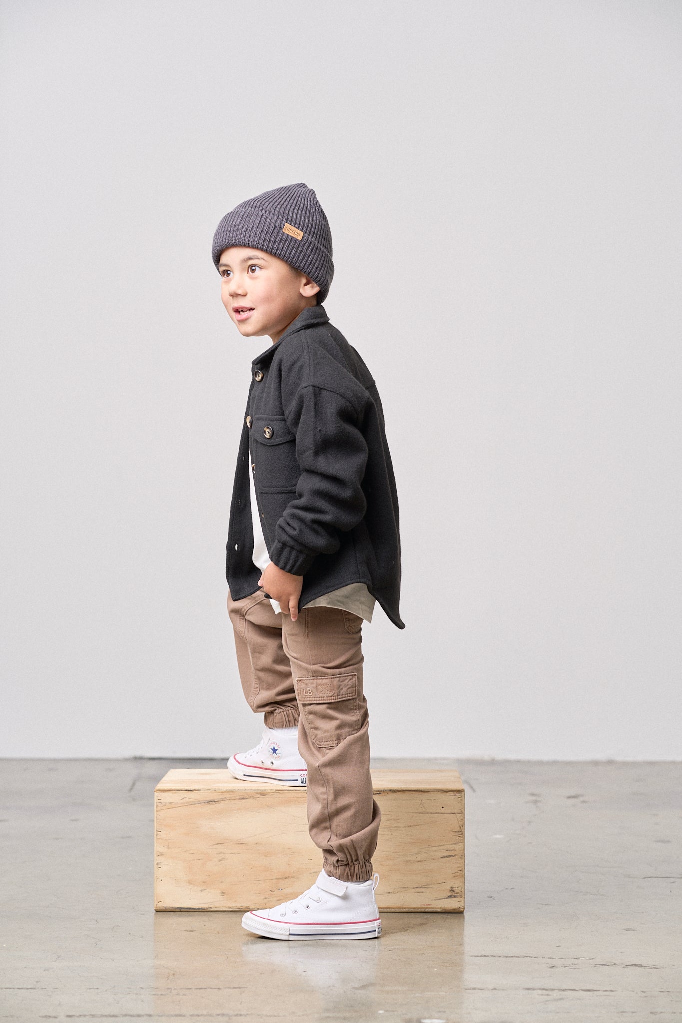 Chunky Knit Beanie - Shadow - Little Bipsy