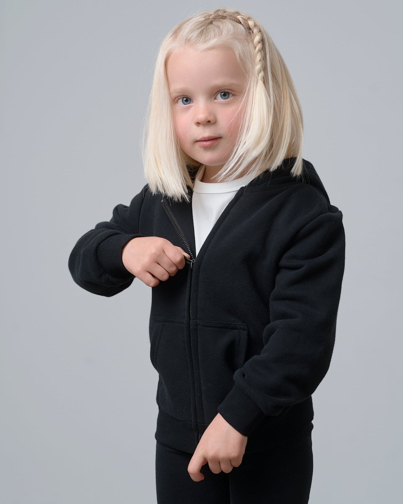 Classic Zip Hoodie - Black - Little Bipsy
