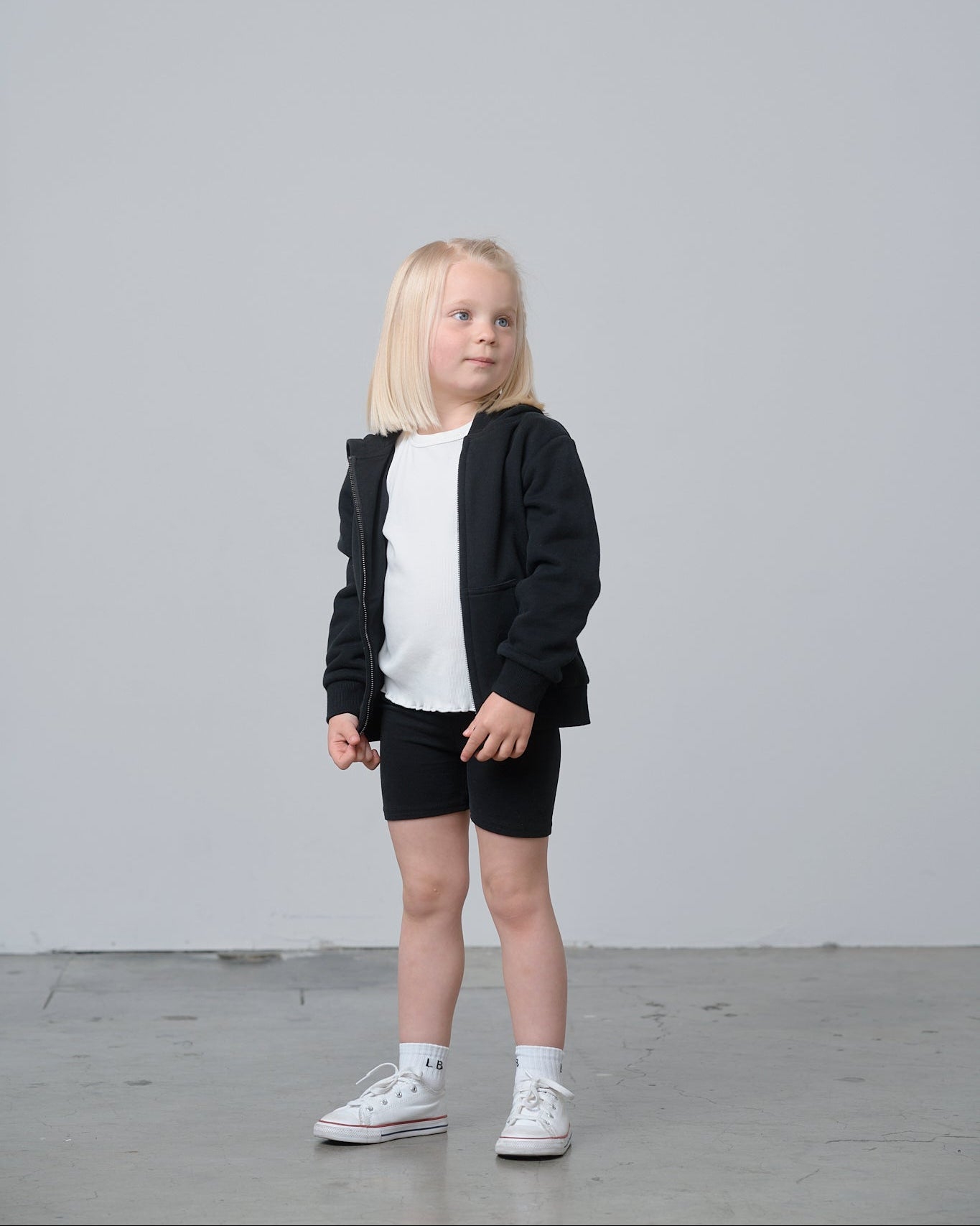 Classic Zip Hoodie - Black - Little Bipsy