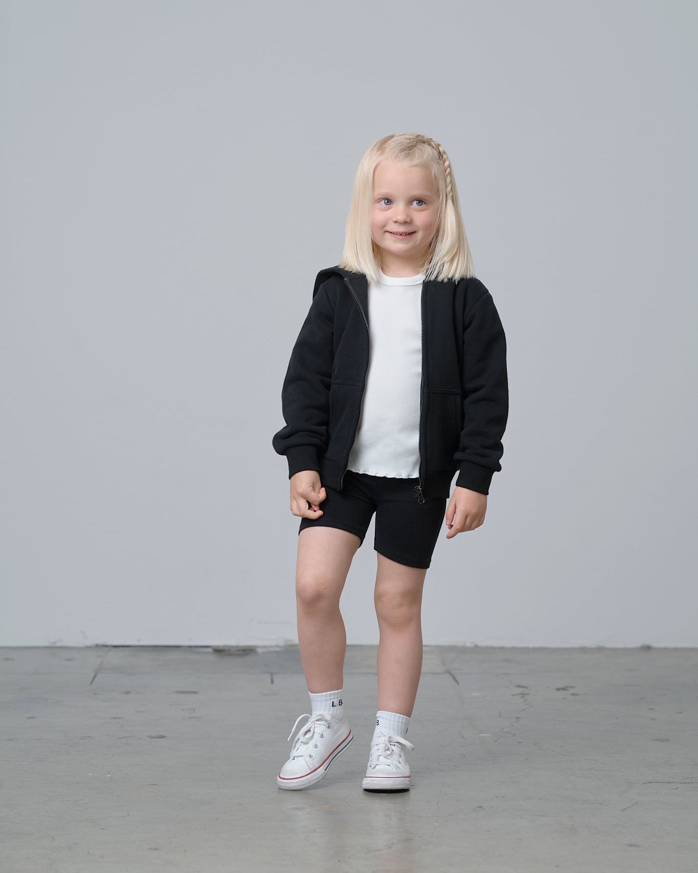 Classic Zip Hoodie - Black - Little Bipsy
