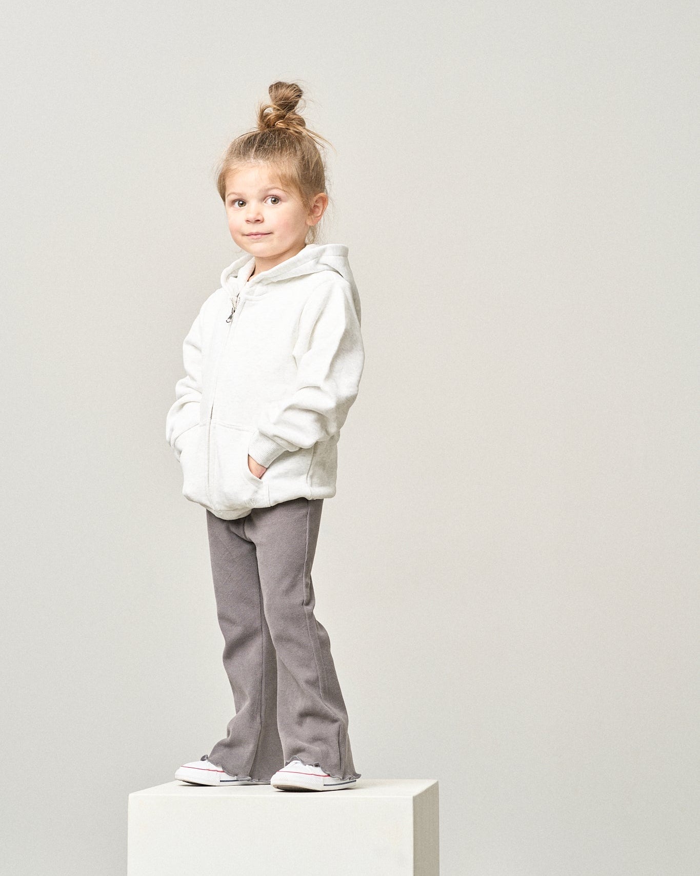 Classic Zip Hoodie - Light Heather Grey - Little Bipsy